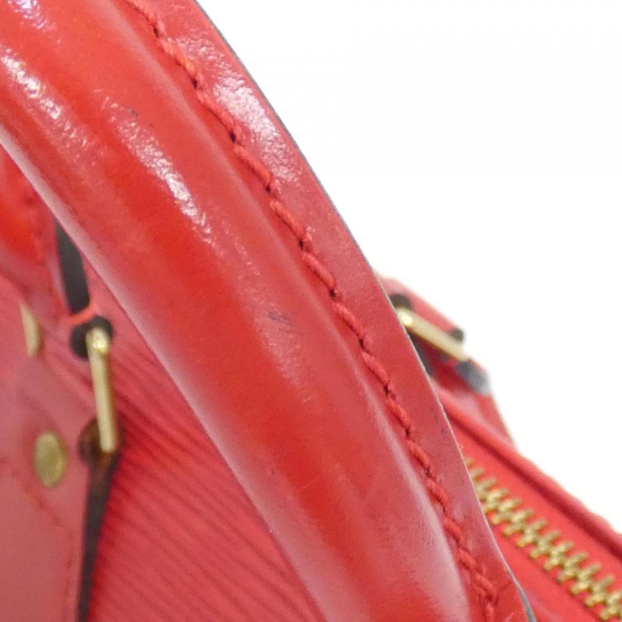 Louis Vuitton Red Color Leather Boston Bag (Pre-Owned)