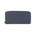 Louis Vuitton Monogram Shadow Navy Leather Long Wallet (Bi-Fold) (Pre-Owned)