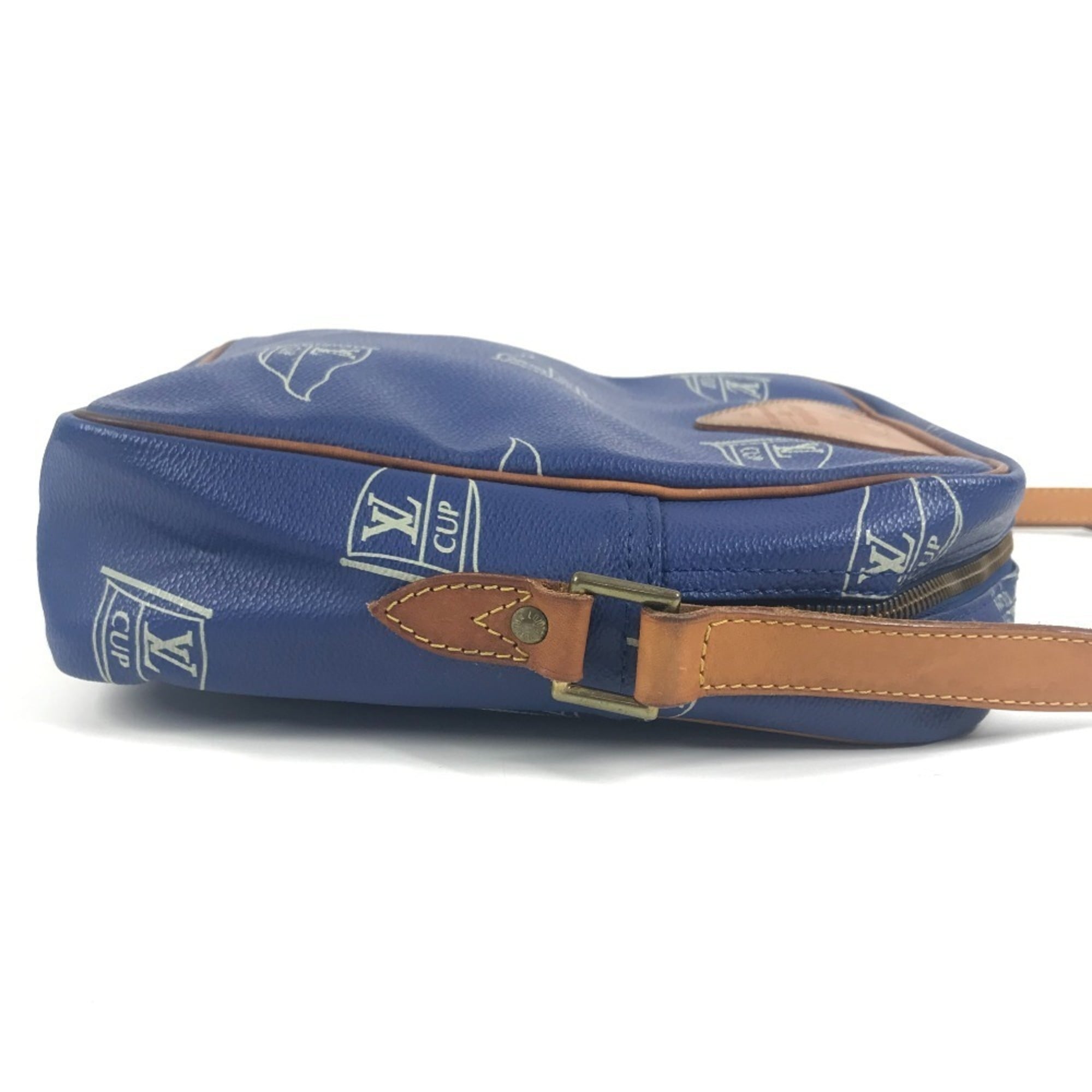 Louis Vuitton Louis Vuitton Cup Blue Leather Pochette Shoulder Bag (Pre-Owned)