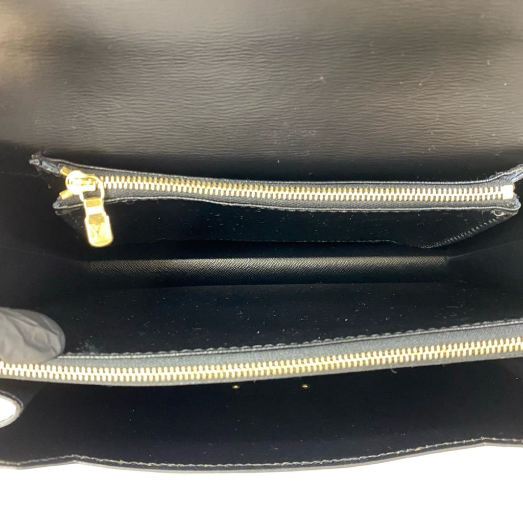 Louis Vuitton Black Leather Handbag Tote Bag (Pre-Owned)
