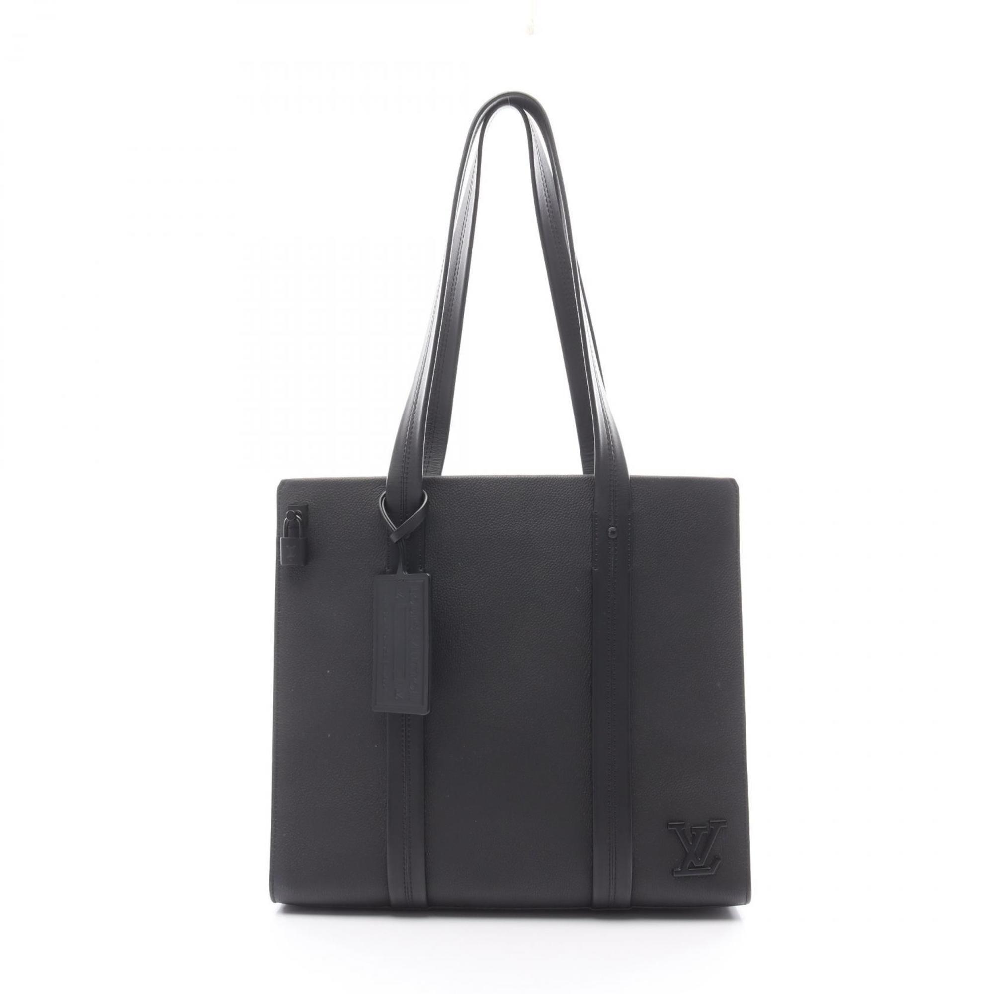 Louis Vuitton Black Leather Tote Bag (Pre-Owned)