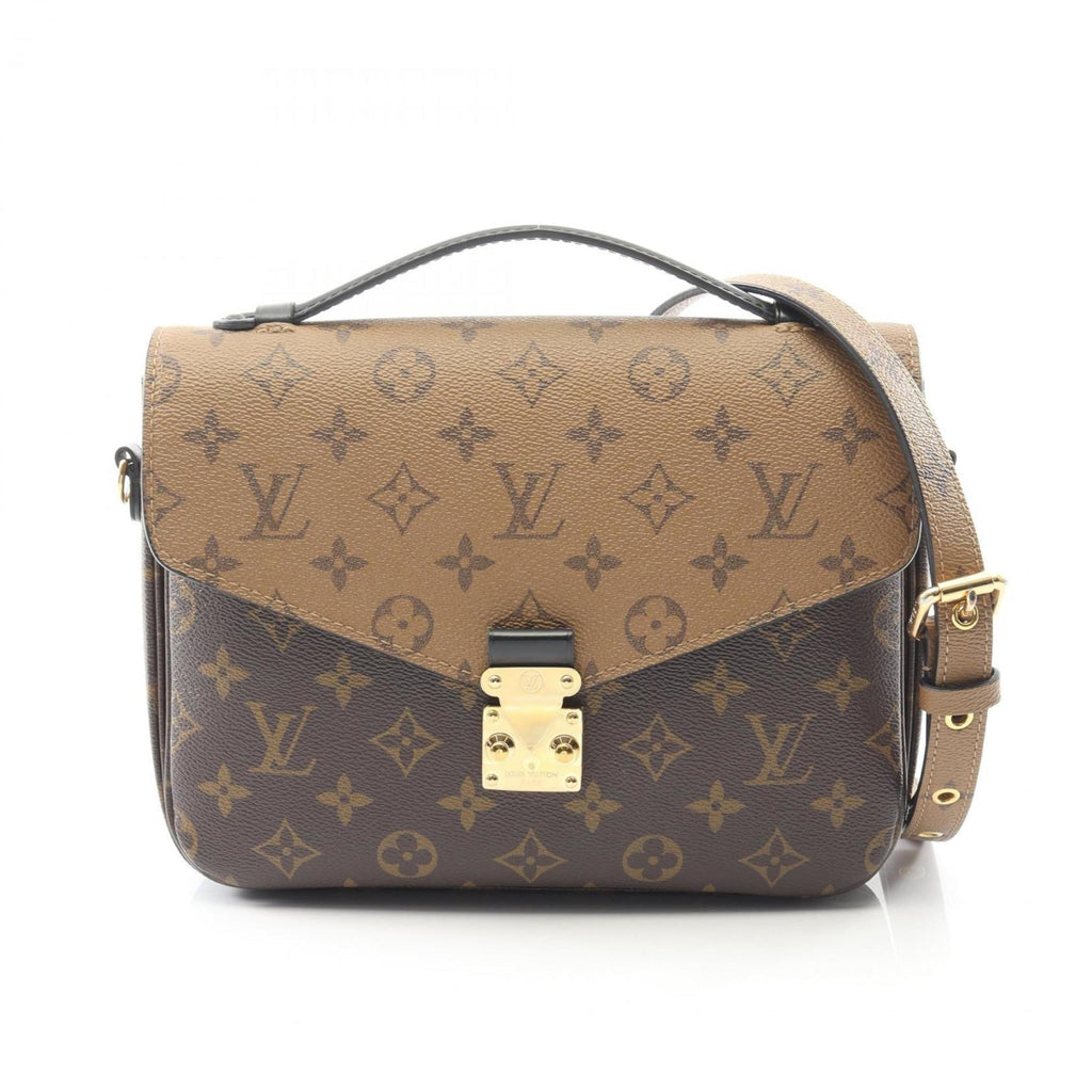 Louis Vuitton Black Brown Coated Canvas Pvc Leather Handbag Pochette (Pre-Owned)