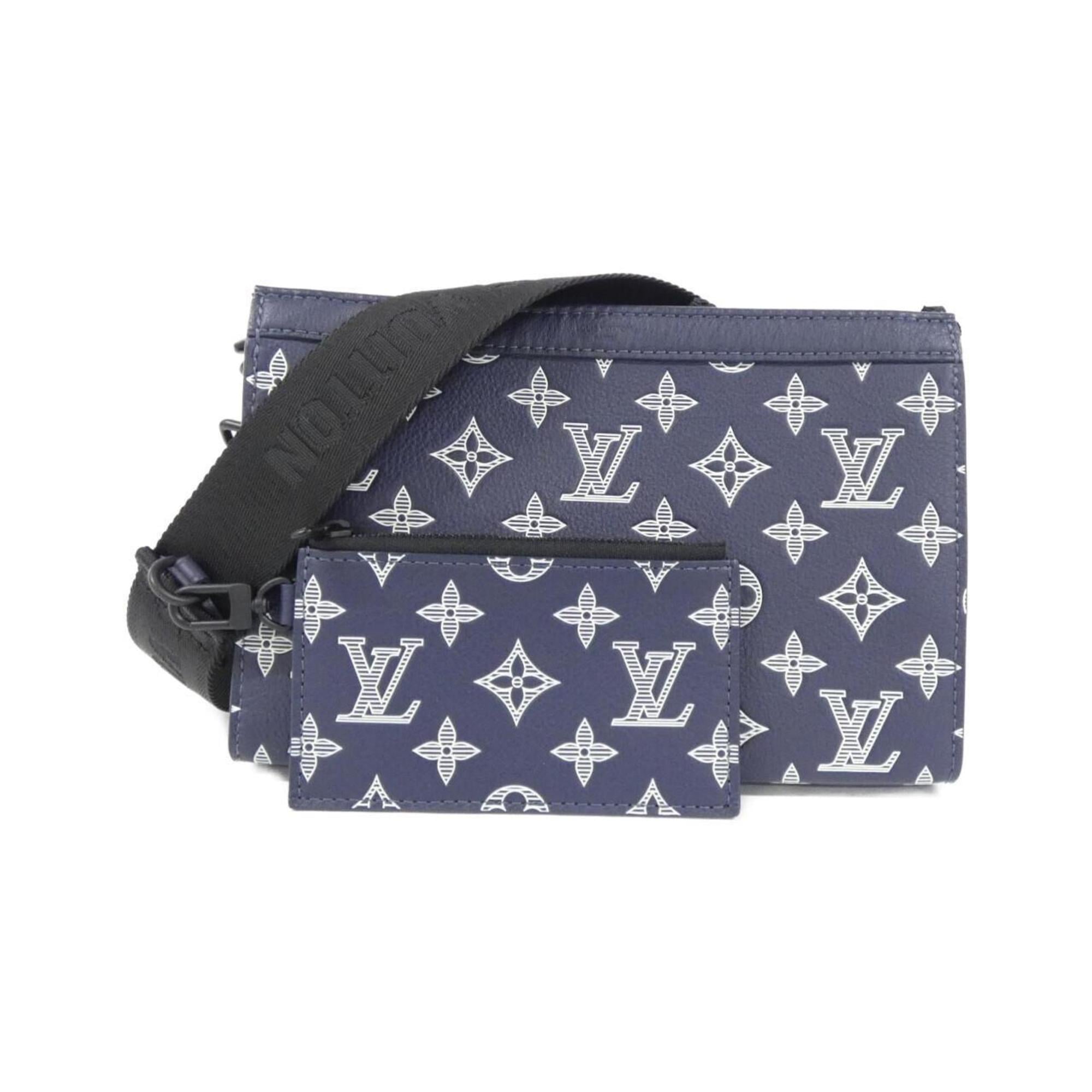 Louis Vuitton Ancre Blue Leather Shoulder Bag (Pre-Owned)