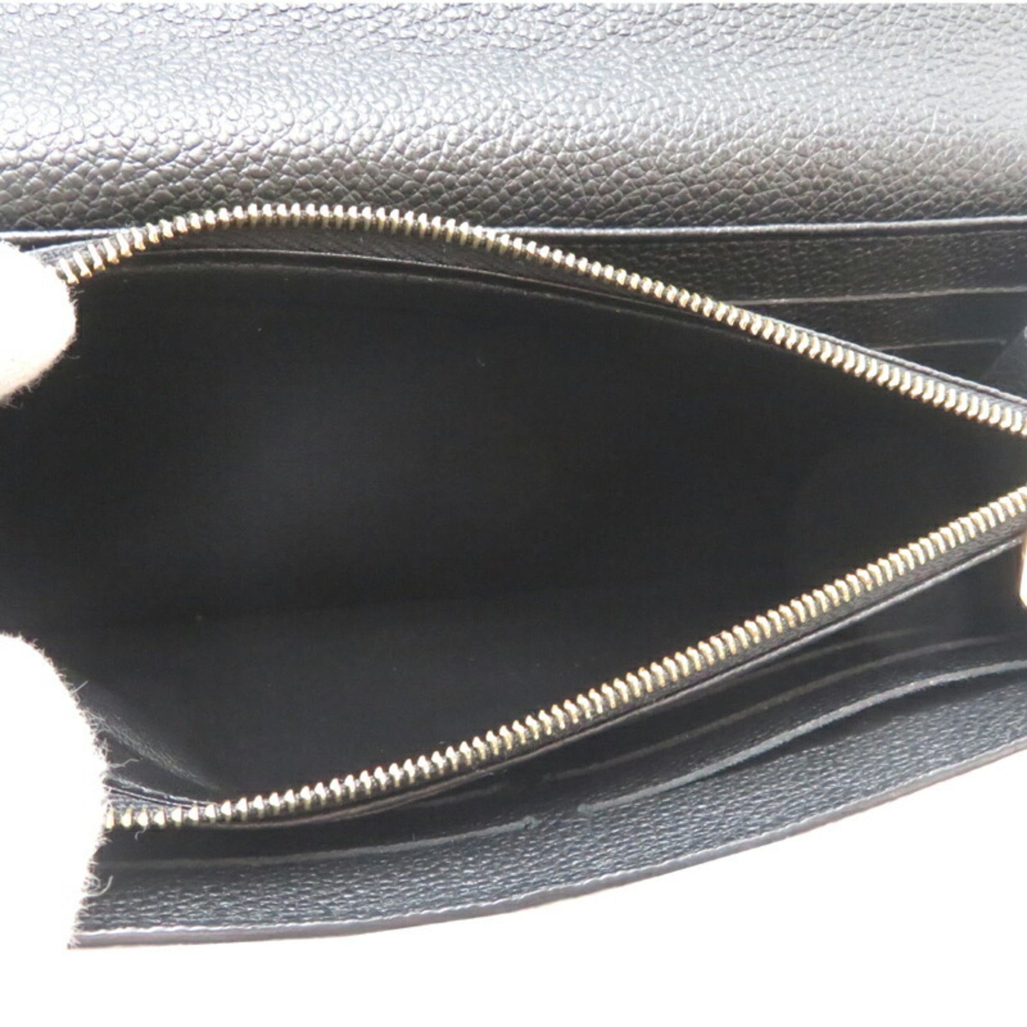 Louis Vuitton Beige Black Monogram Empreinte Long Wallet (Tri-Fold) (Pre-Owned)