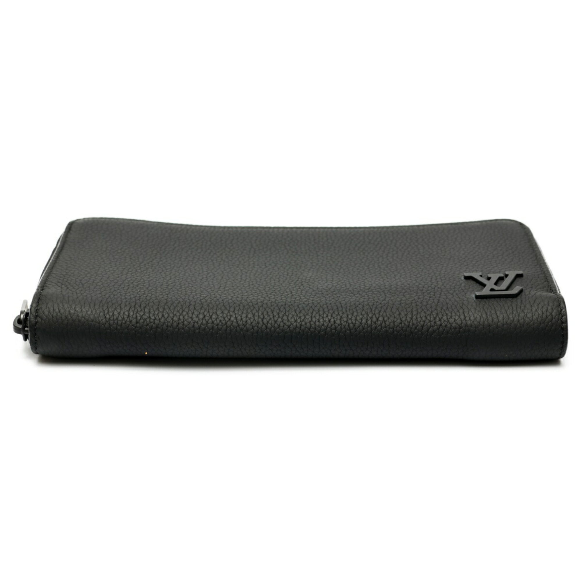 Louis Vuitton Black Noir Leather Long Wallet (Bi-Fold) (Pre-Owned)