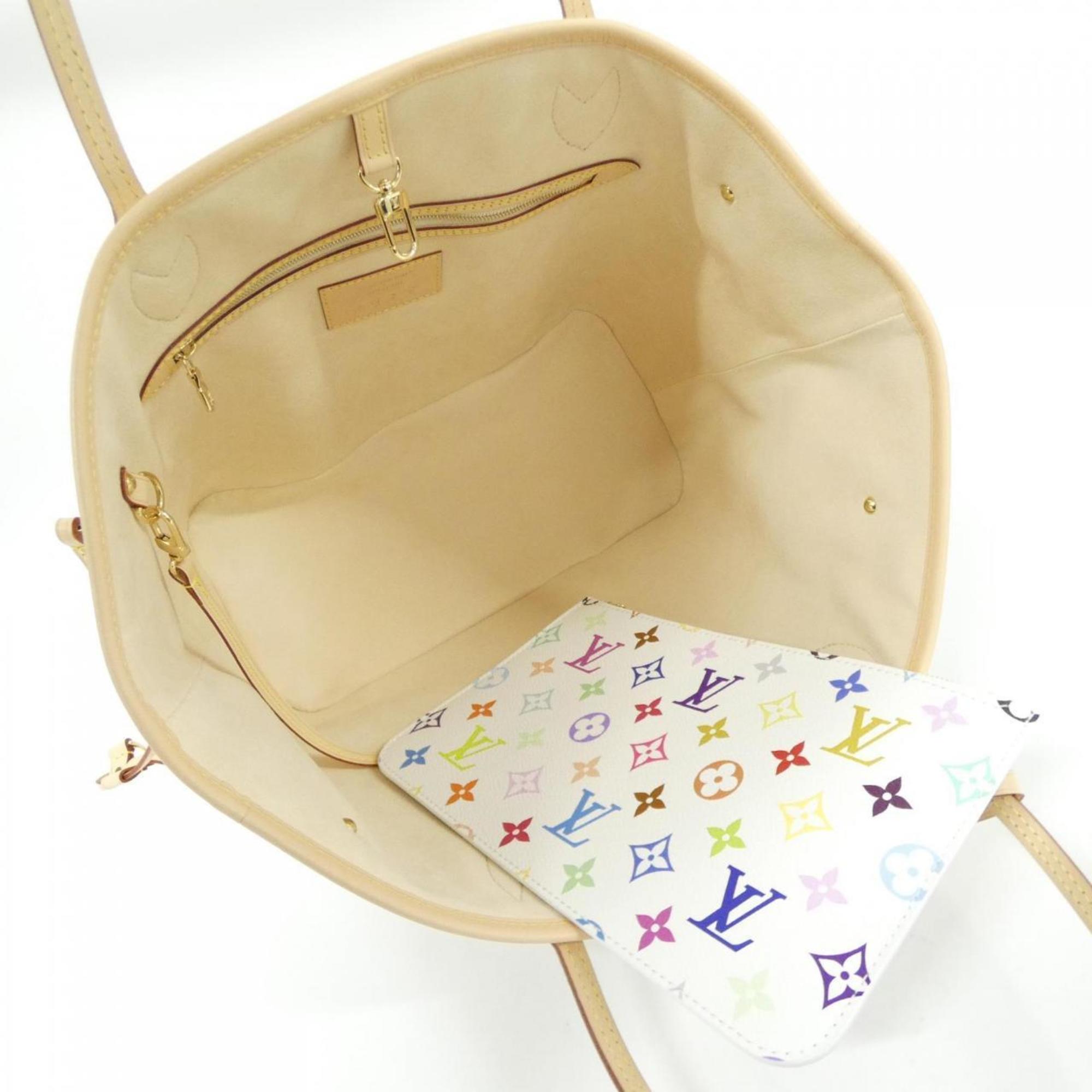 Louis Vuitton Multi-Color White Coated Canvas Handbag (Pre-Owned)