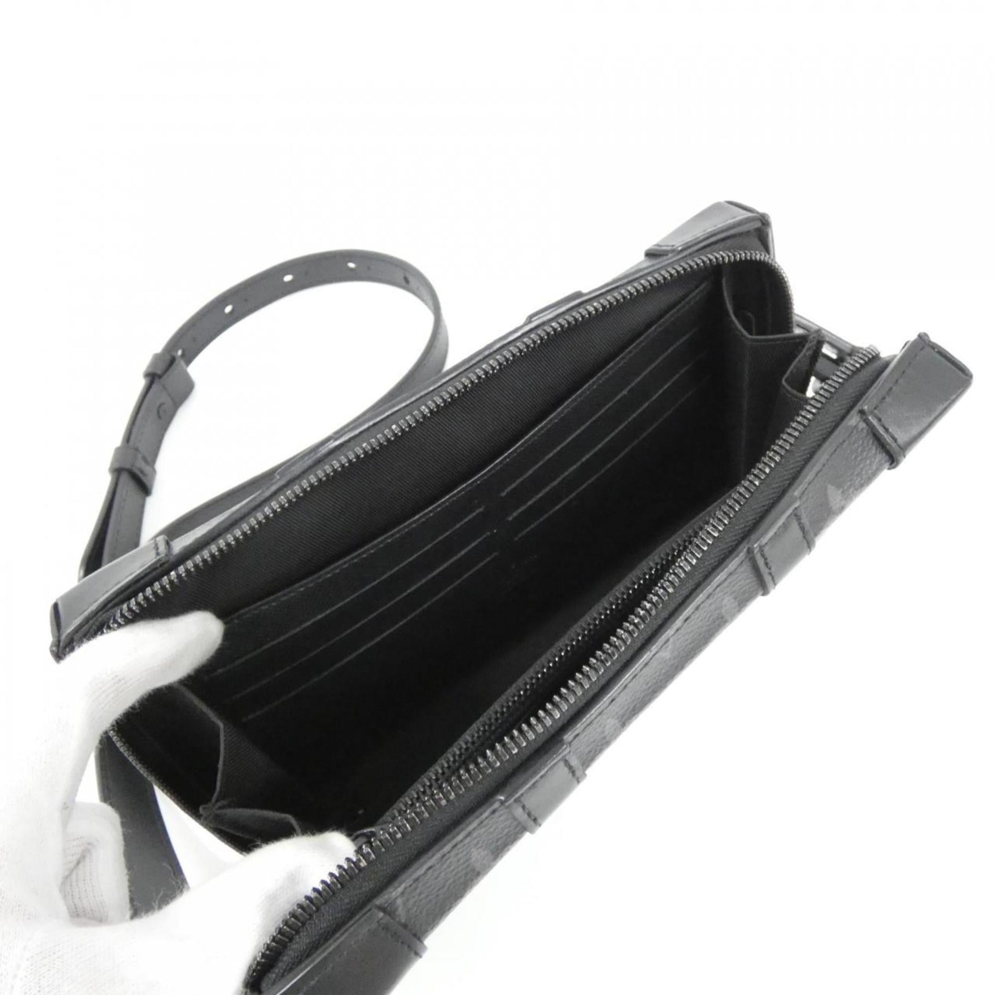 Louis Vuitton Black Coated Canvas Shoulder Bag (Pre-Owned)