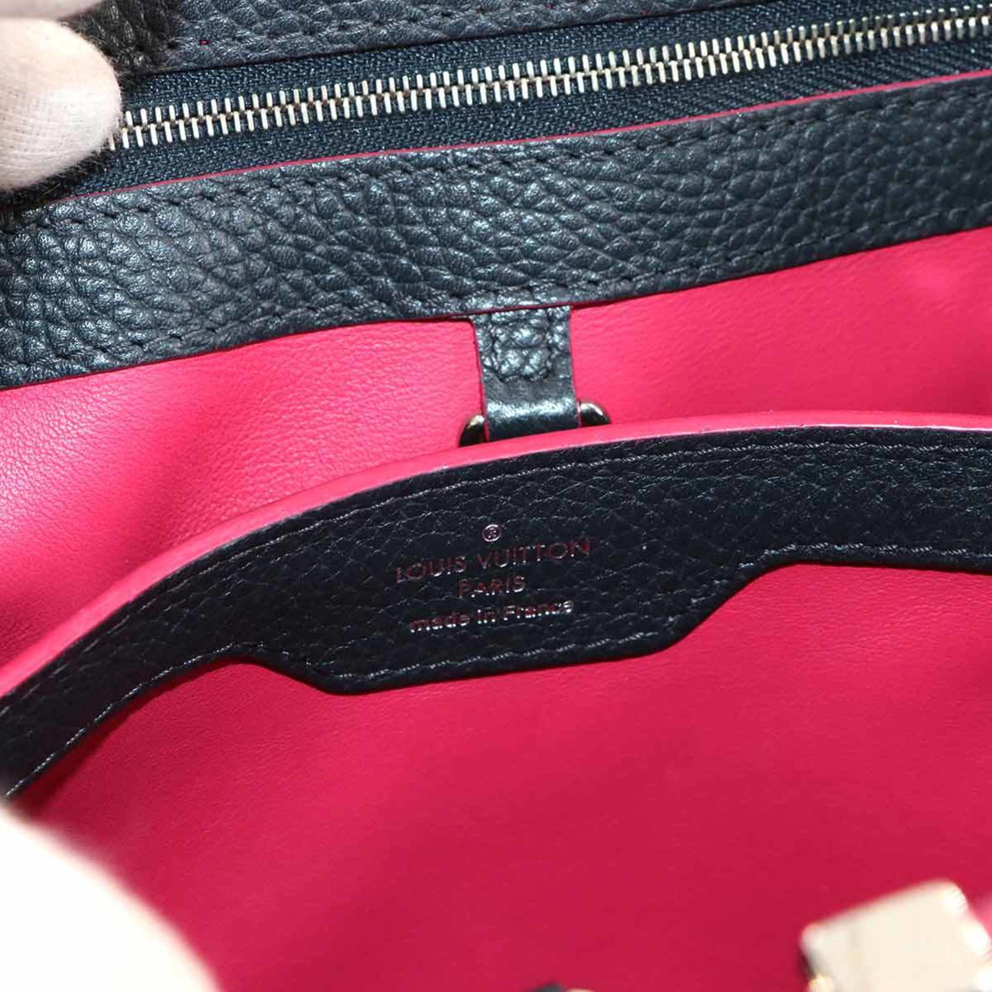 Louis Vuitton Navy Leather Handbag Shoulder Bag (Pre-Owned)