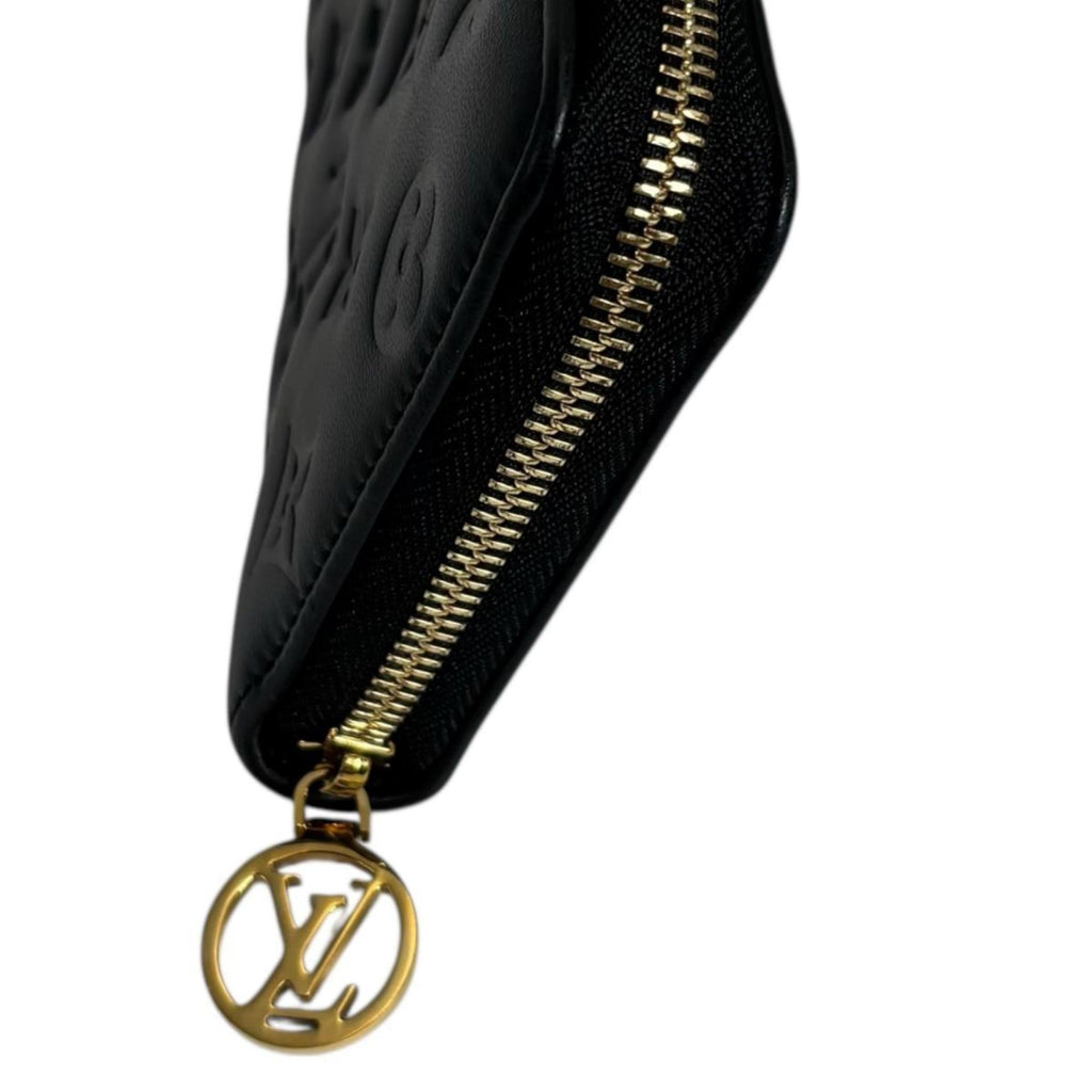 Louis Vuitton Monogram Black Noir Leather Long Wallet (Bi-Fold) (Pre-Owned)