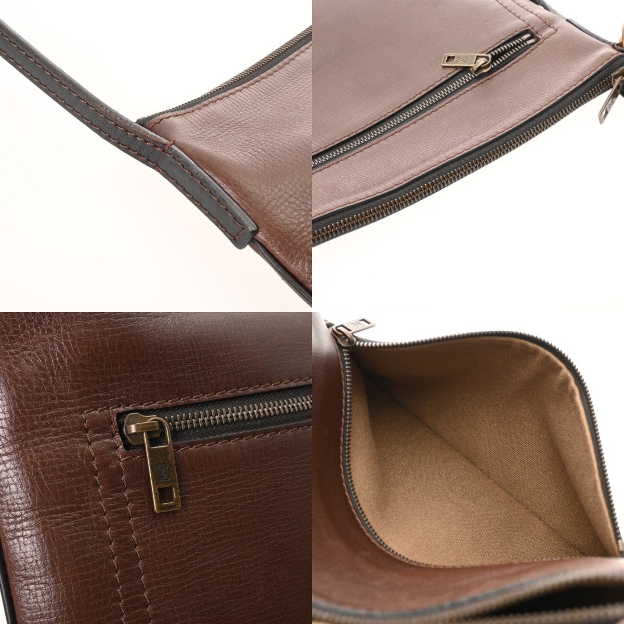 Louis Vuitton Coffee Utah Leather Shoulder Bag (Pre-Owned)