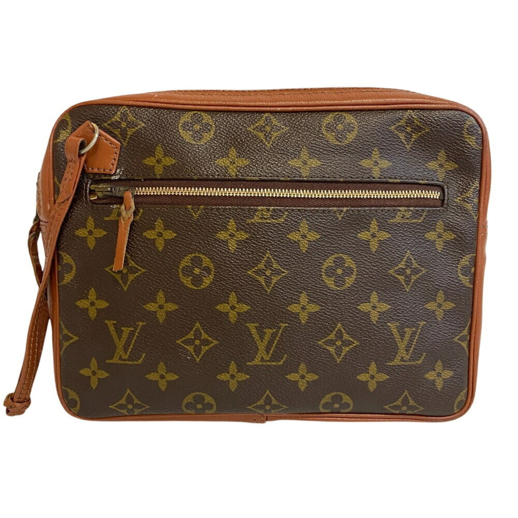Louis Vuitton Brown Monogram Leather Clutch Bag (Pre-Owned)