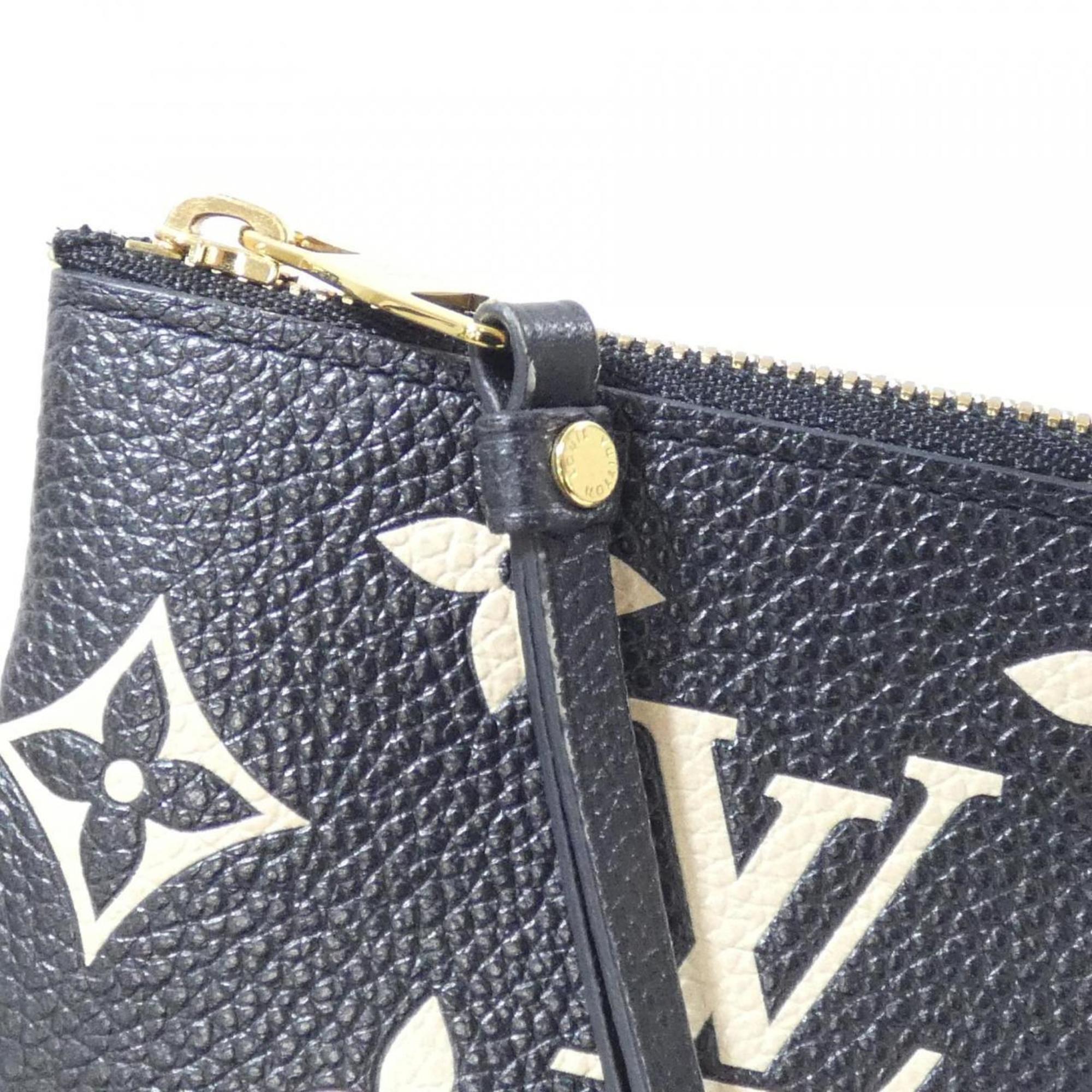 Louis Vuitton Monogram Empreinte Beige Black Leather Coin Purse/Coin Case (Pre-Owned)