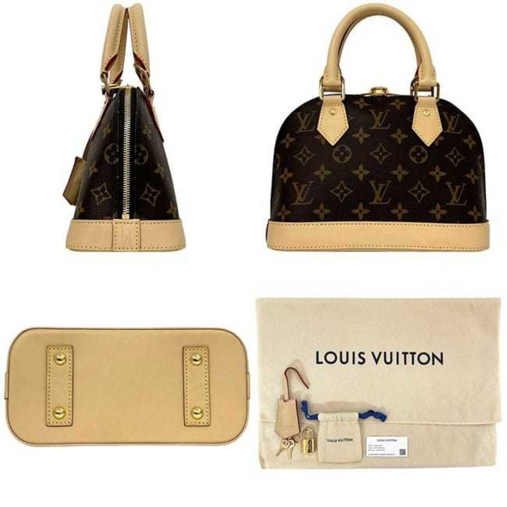 Louis Vuitton Brown Monogram Canvas Leather Handbag Shoulder Bag (Pre-Owned)