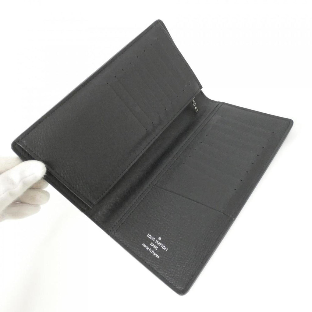 Louis Vuitton Black Leather Long Wallet (Bi-Fold) (Pre-Owned)