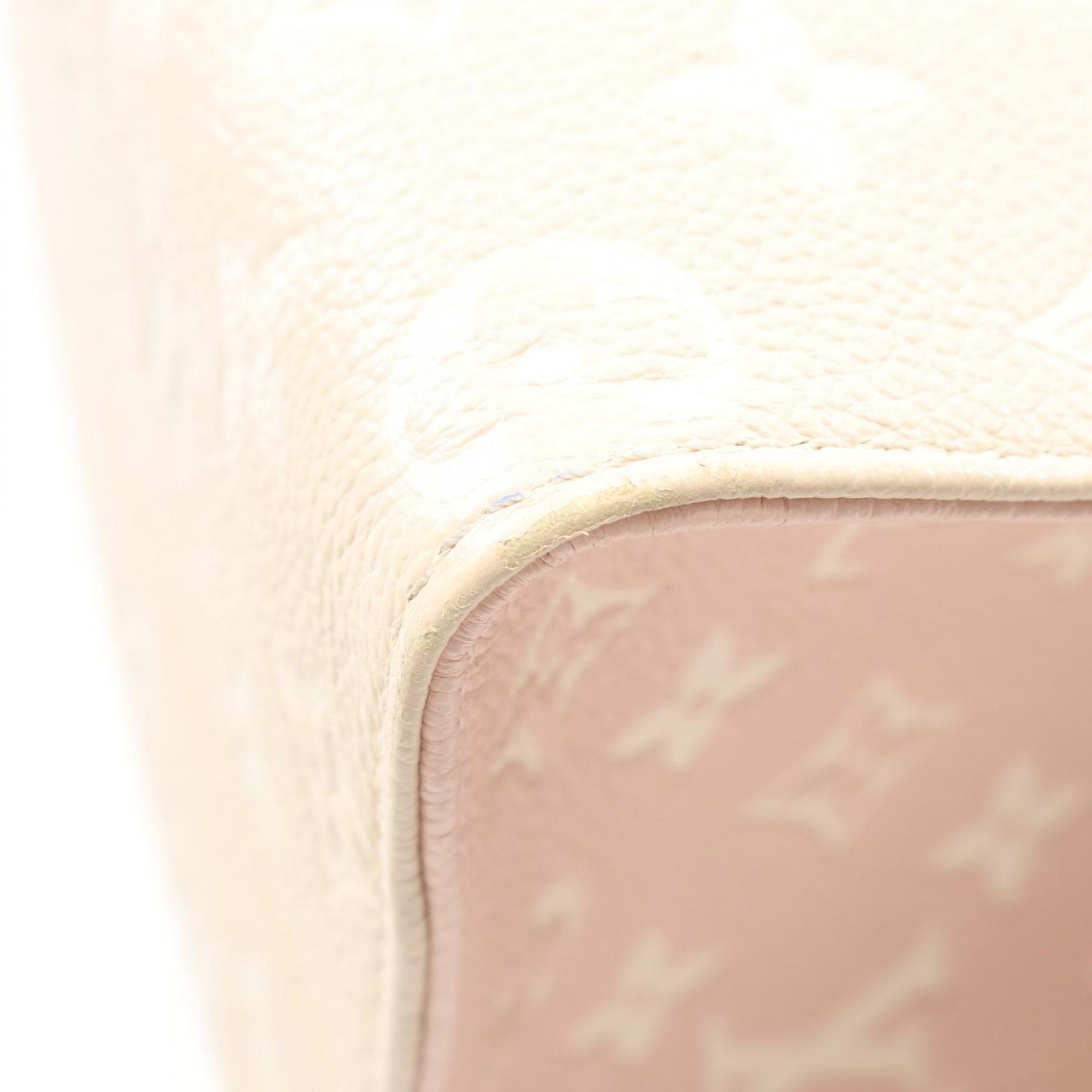 Louis Vuitton Beige Pink Rose Yellow Leather Handbag (Pre-Owned)