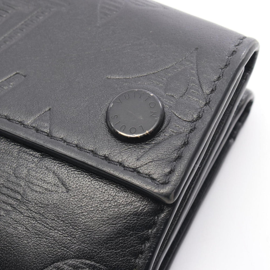 Louis Vuitton Black Noir Monogram Shadow Wallet (Tri-Fold) (Pre-Owned)