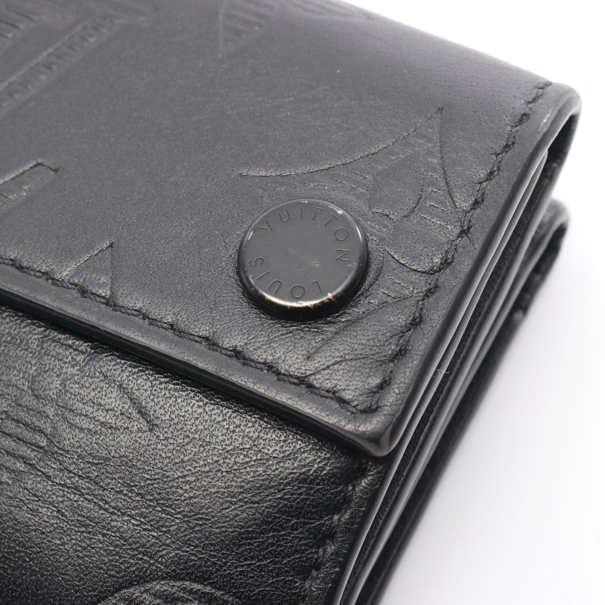 Louis Vuitton Black Noir Monogram Shadow Wallet (Tri-Fold) (Pre-Owned)