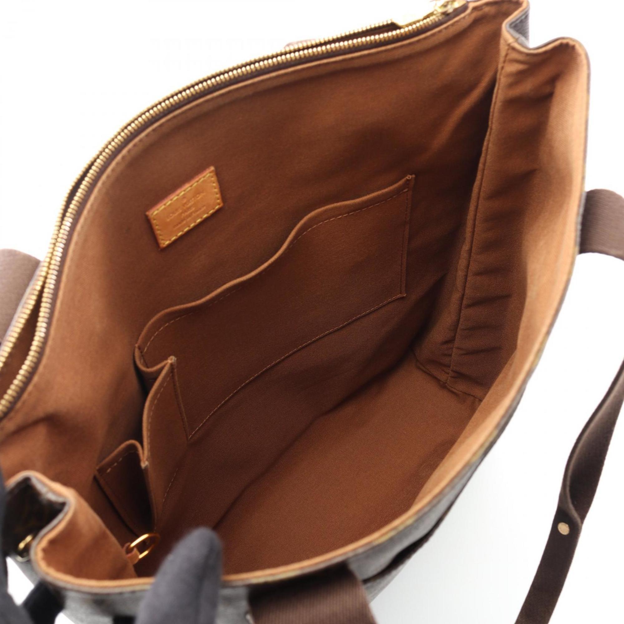 Louis Vuitton Monogram Brown Coated Canvas Leather Tote Bag (Pre-Owned)