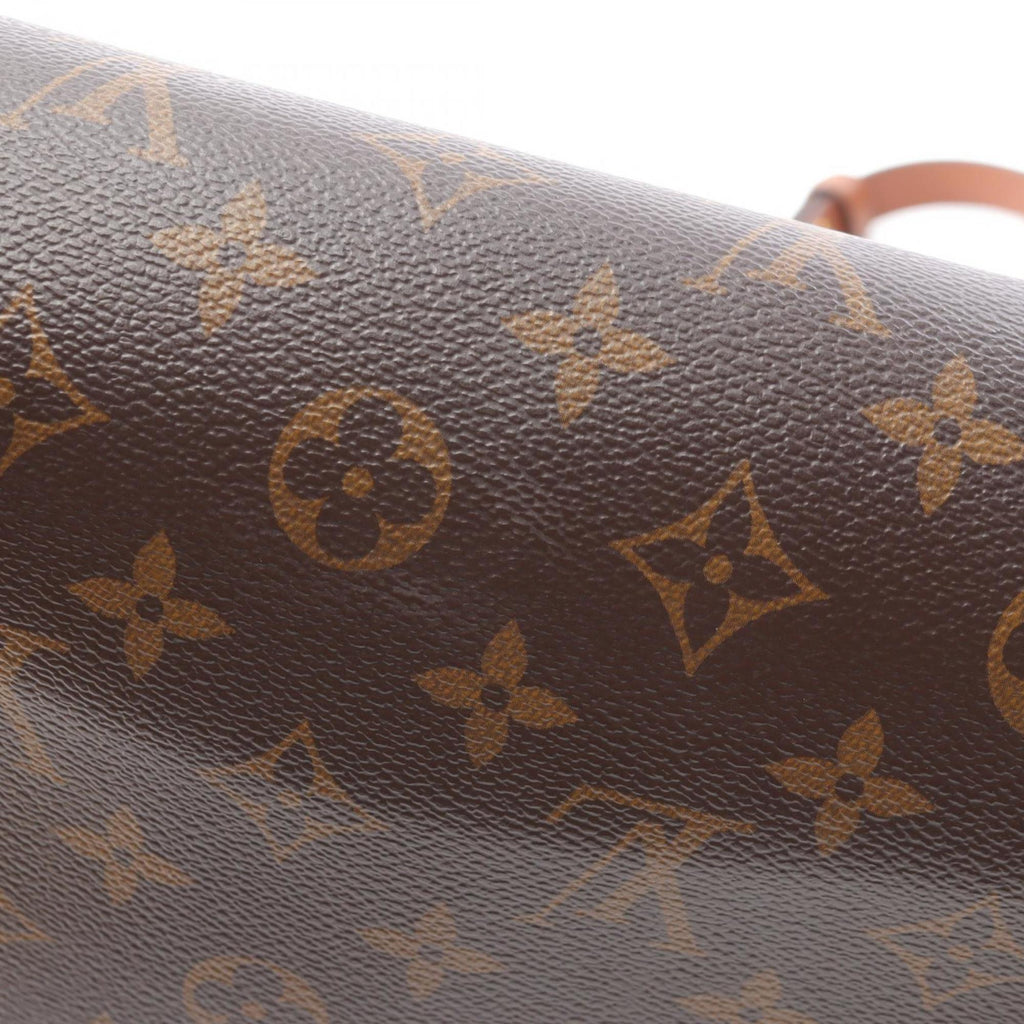 Louis Vuitton Beige Brown Coated Canvas Leather Shoulder Bag (Pre-Owned)