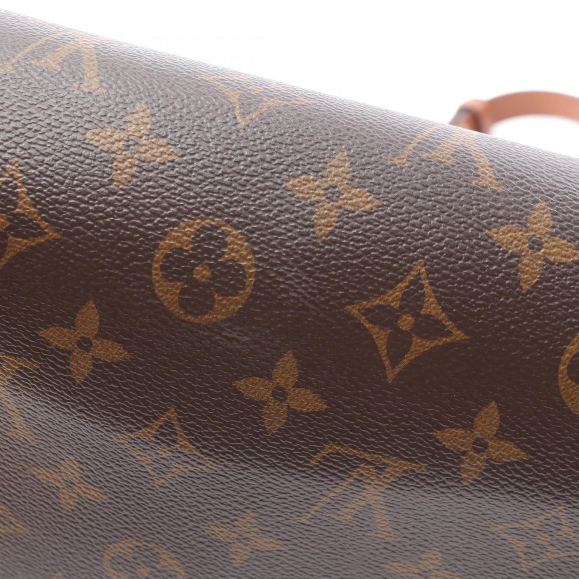 Louis Vuitton Beige Brown Coated Canvas Leather Shoulder Bag (Pre-Owned)