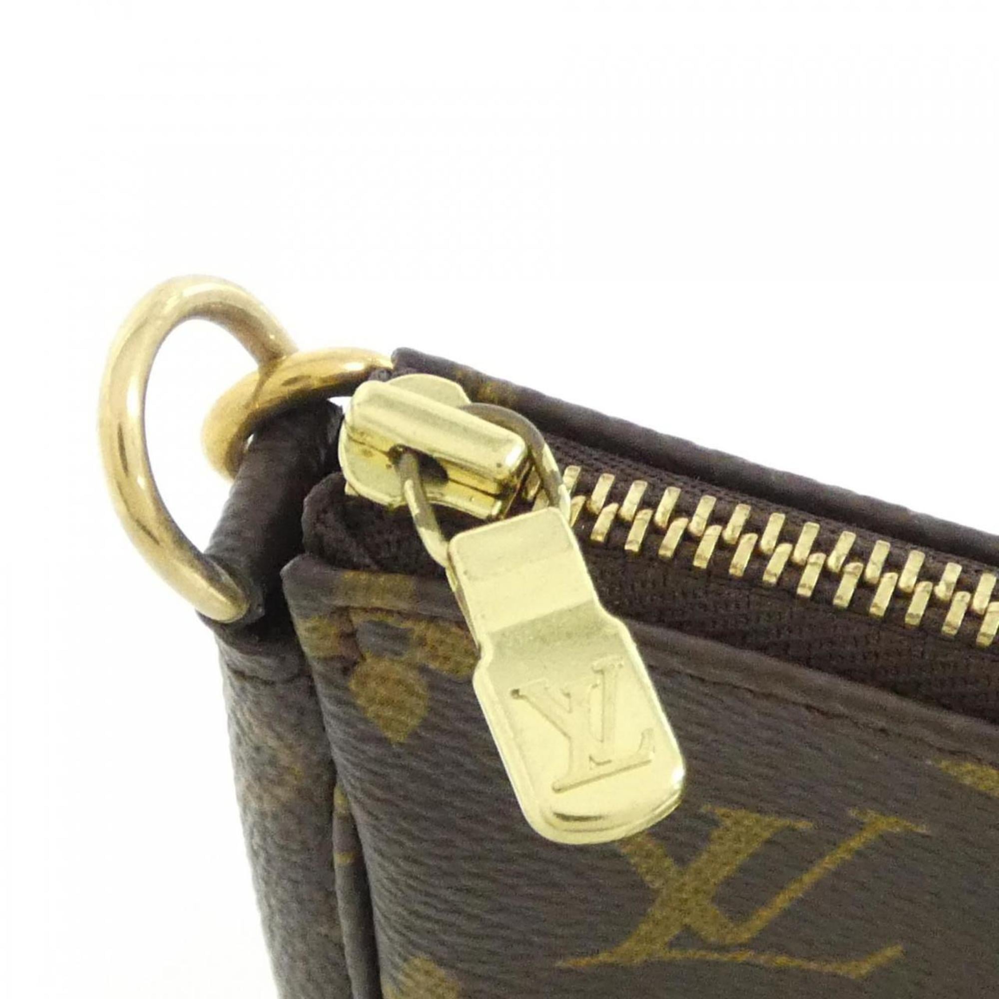 Louis Vuitton Marron Coated Canvas Pochette Pouch (Pre-Owned)