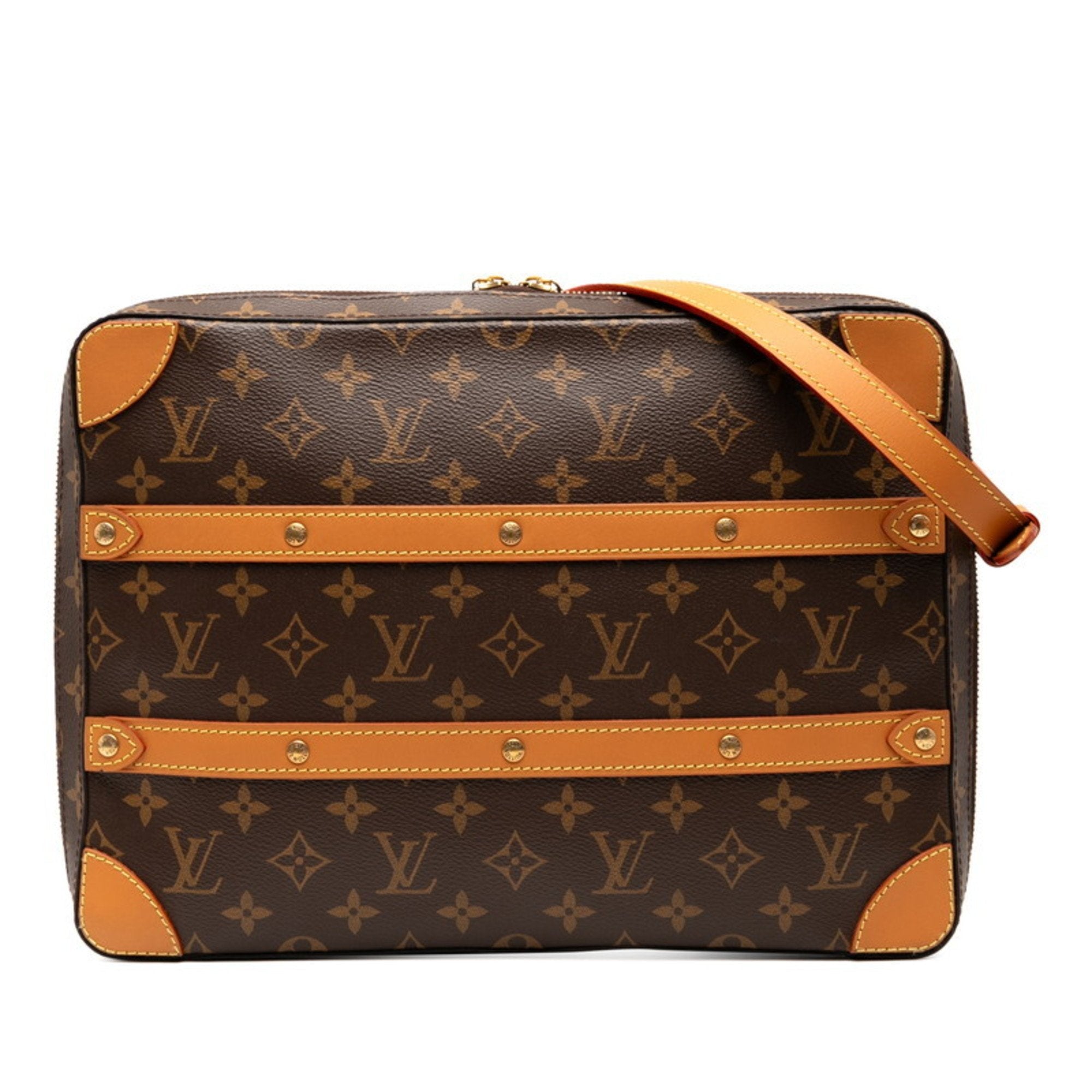 Louis Vuitton Brown Pvc Leather Shoulder Bag (Pre-Owned)