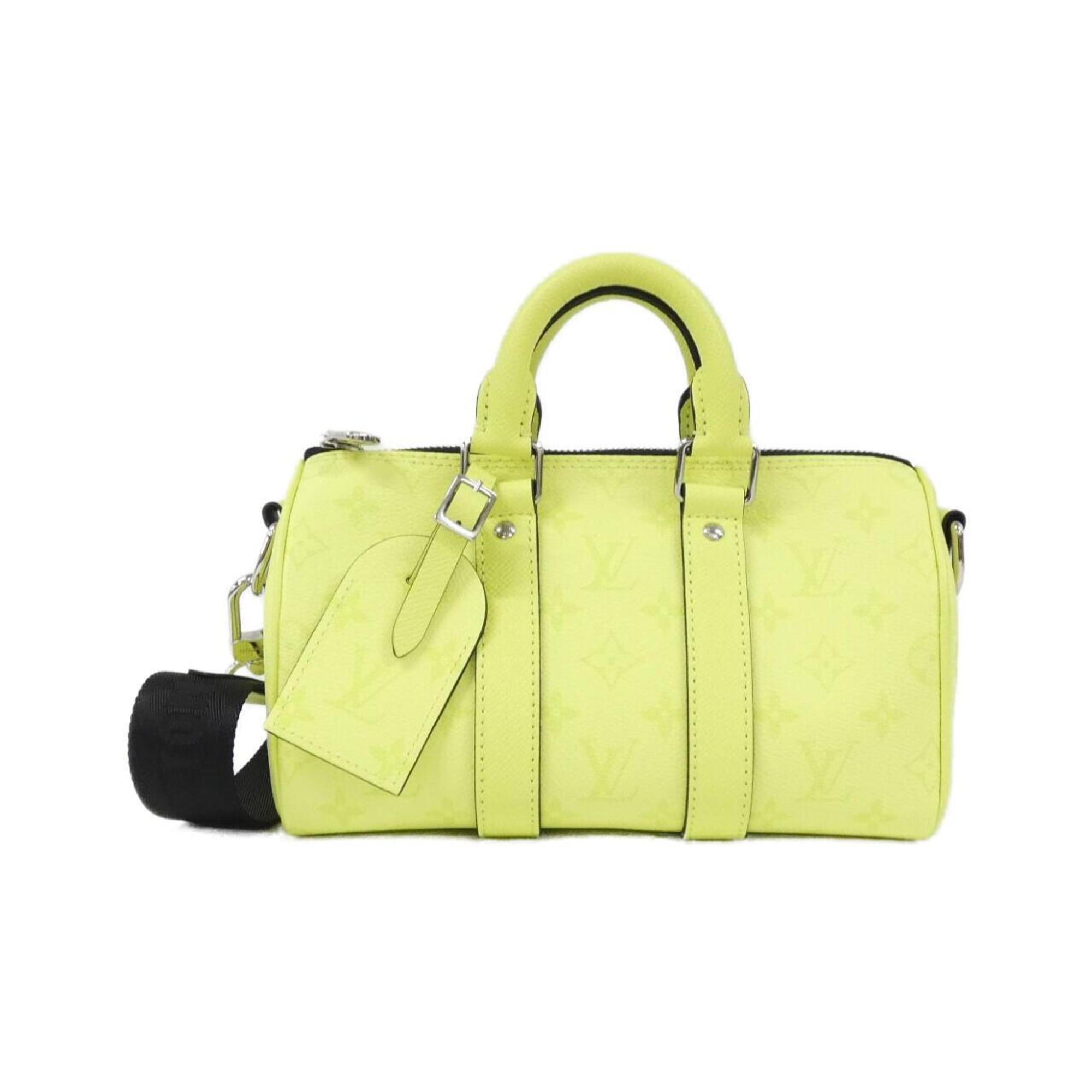 Louis Vuitton Citron Jaune Yellow Coated Canvas Leather Boston Bag (Pre-Owned)