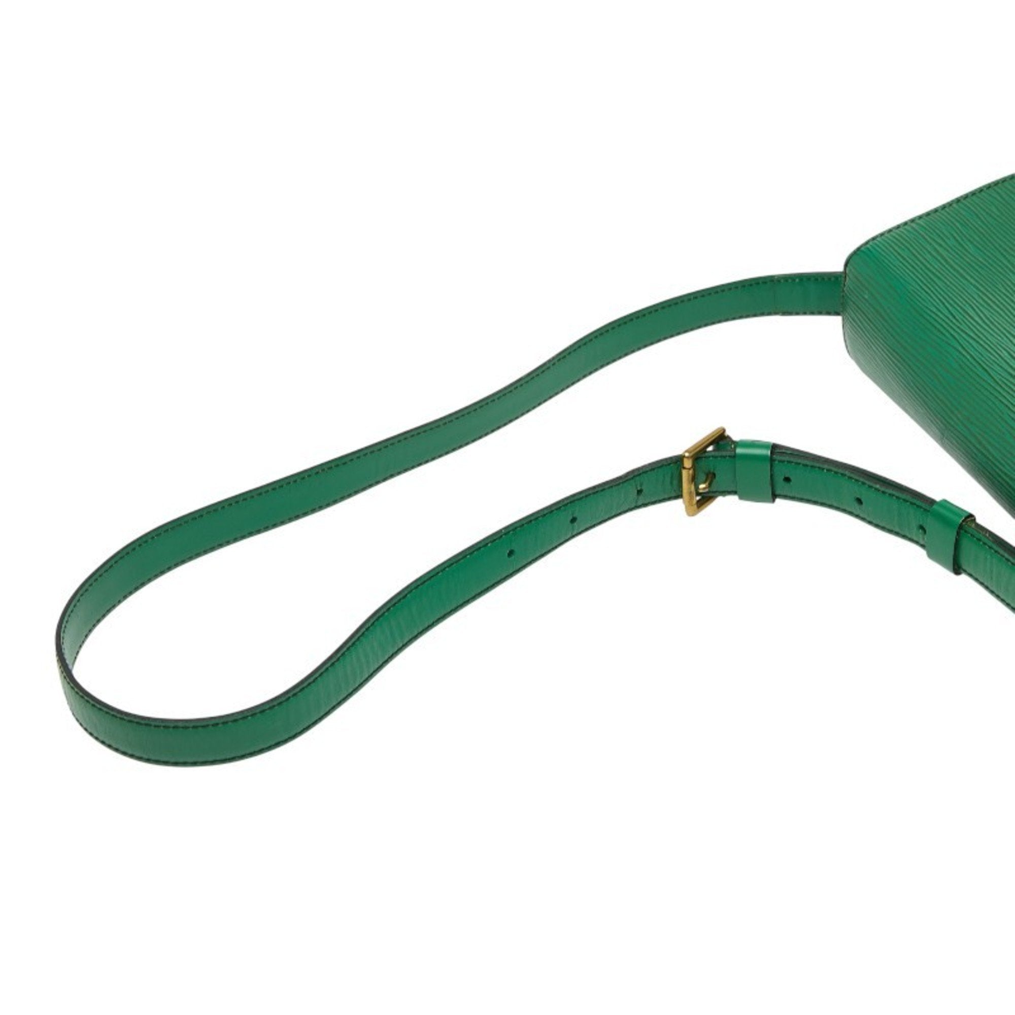 Louis Vuitton Borneo Green Leather Shoulder Bag (Pre-Owned)