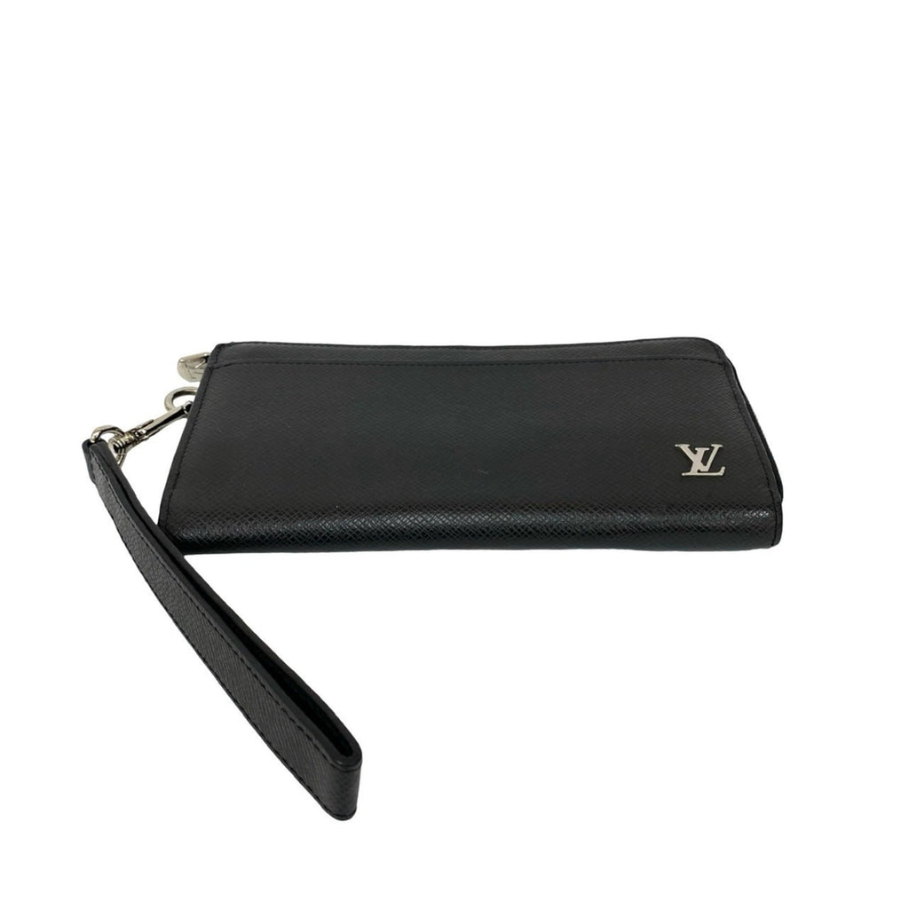 Louis Vuitton Black Leather Long Wallet (Bi-Fold) (Pre-Owned)