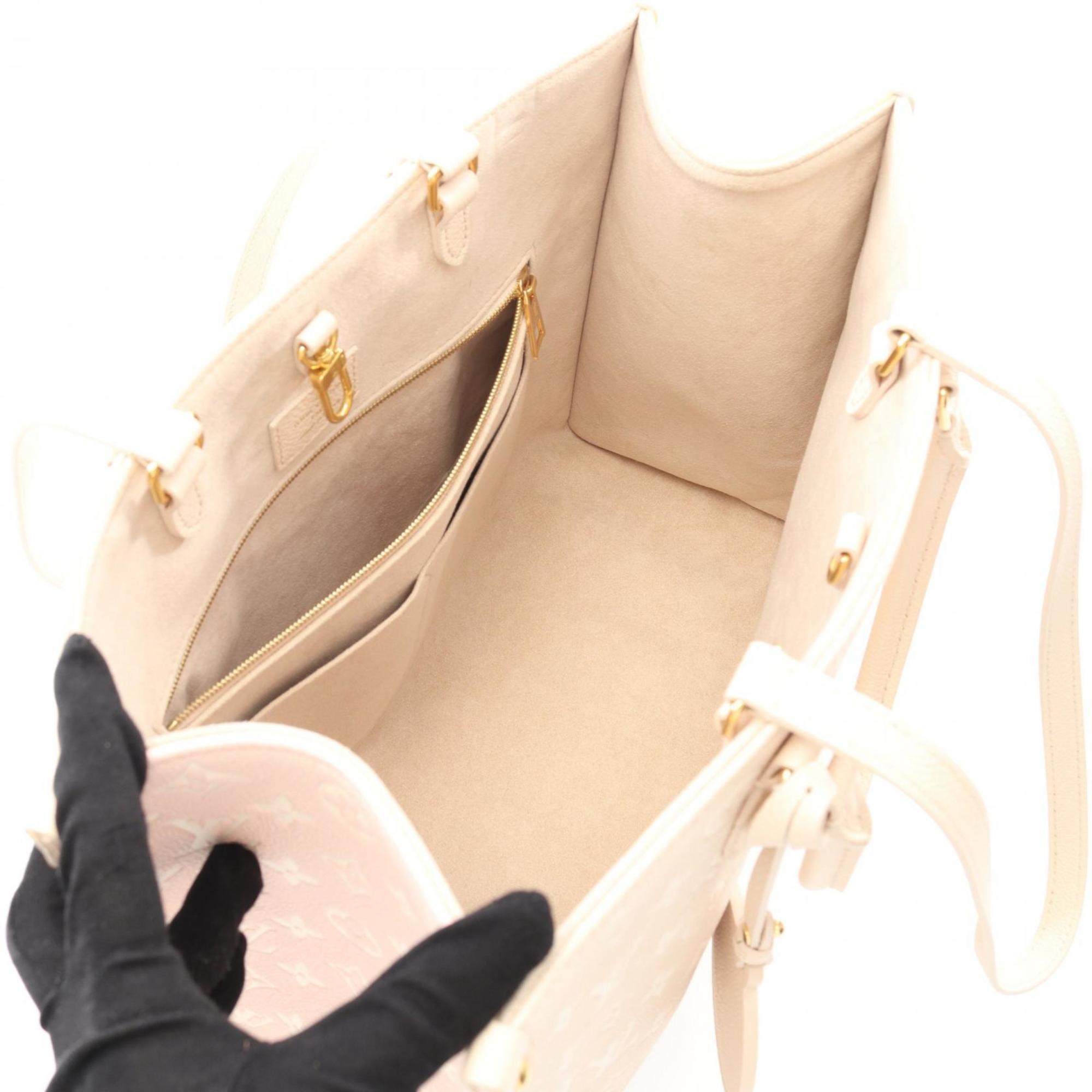 Louis Vuitton Beige Pink Rose Yellow Leather Handbag (Pre-Owned)