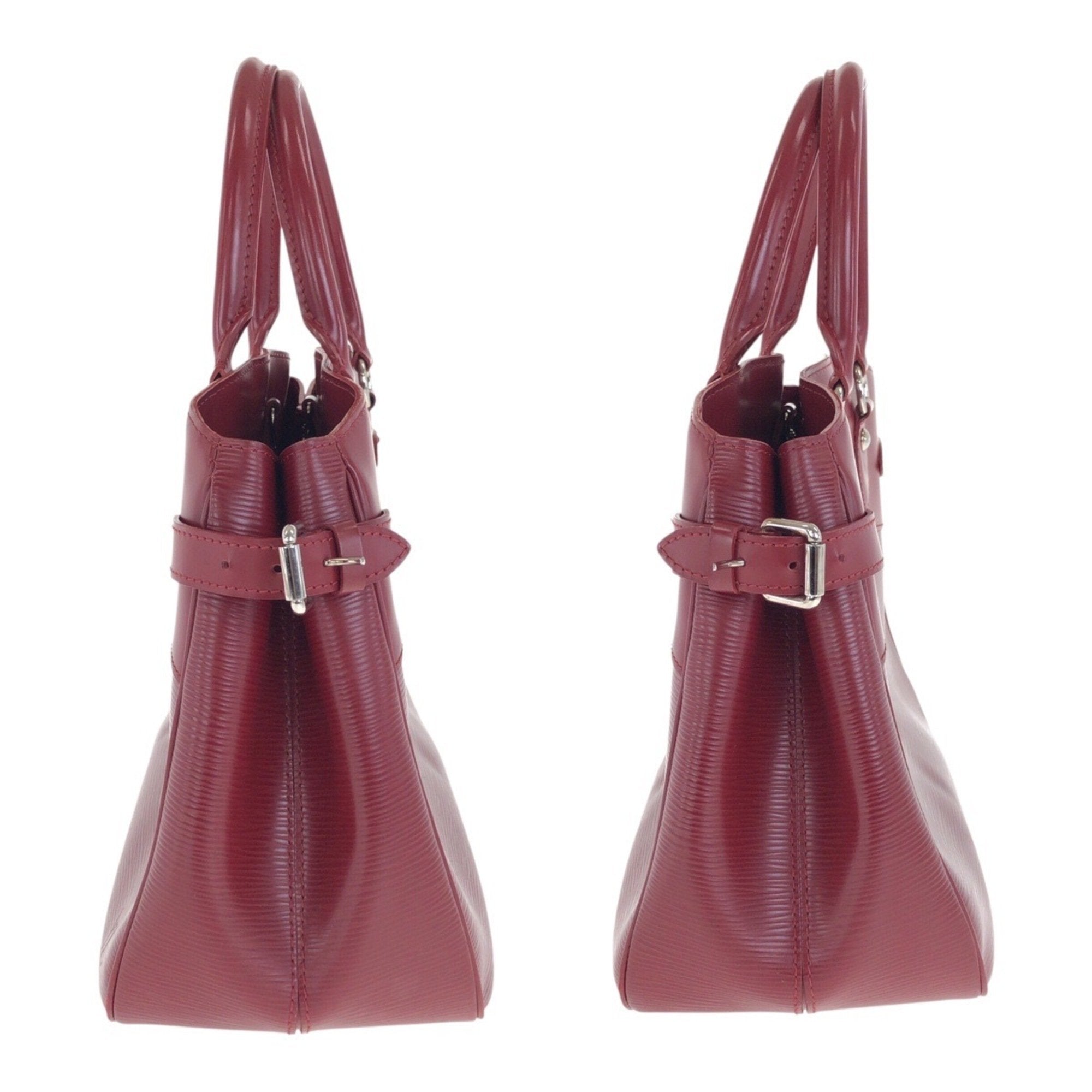 Louis Vuitton Red Color Leather Handbag Tote Bag (Pre-Owned)