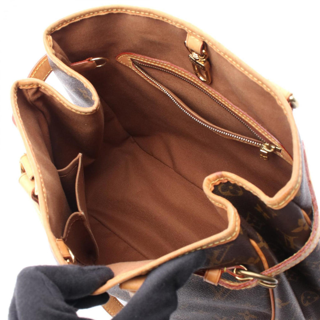 Louis Vuitton Monogram Brown Coated Canvas Leather Tote Bag (Pre-Owned)