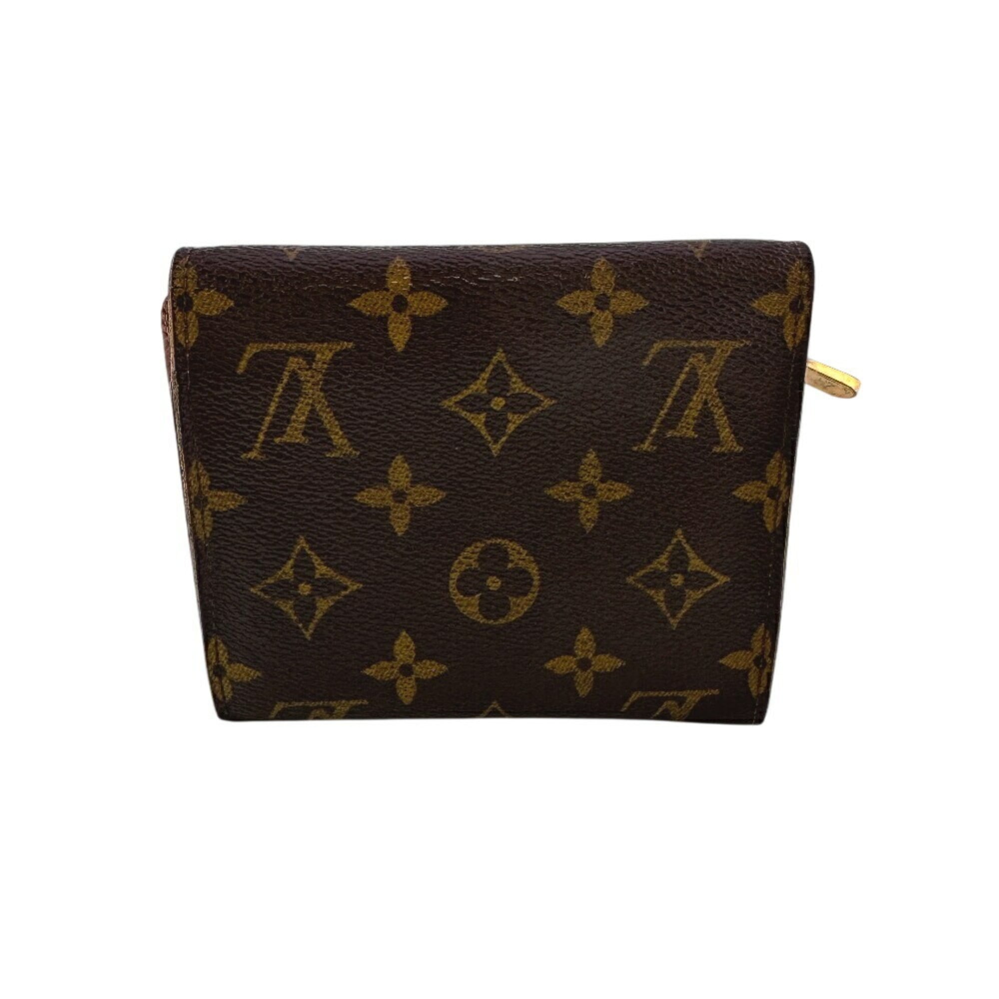 Louis Vuitton Brown Leather Wallet (Tri-Fold) (Pre-Owned)