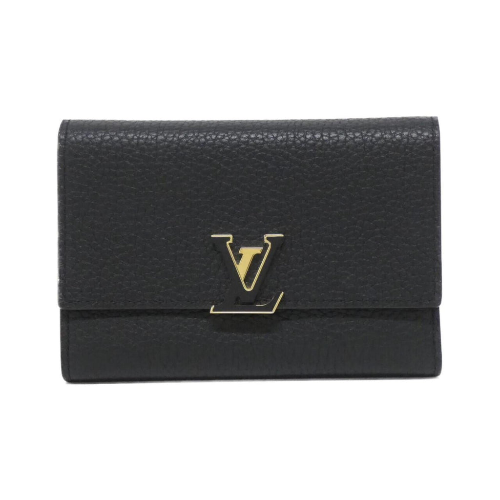 Louis Vuitton Black Hot Pink Leather Middle Wallet (Tri-Fold) (Pre-Owned)