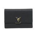 Louis Vuitton Black Hot Pink Leather Middle Wallet (Tri-Fold) (Pre-Owned)