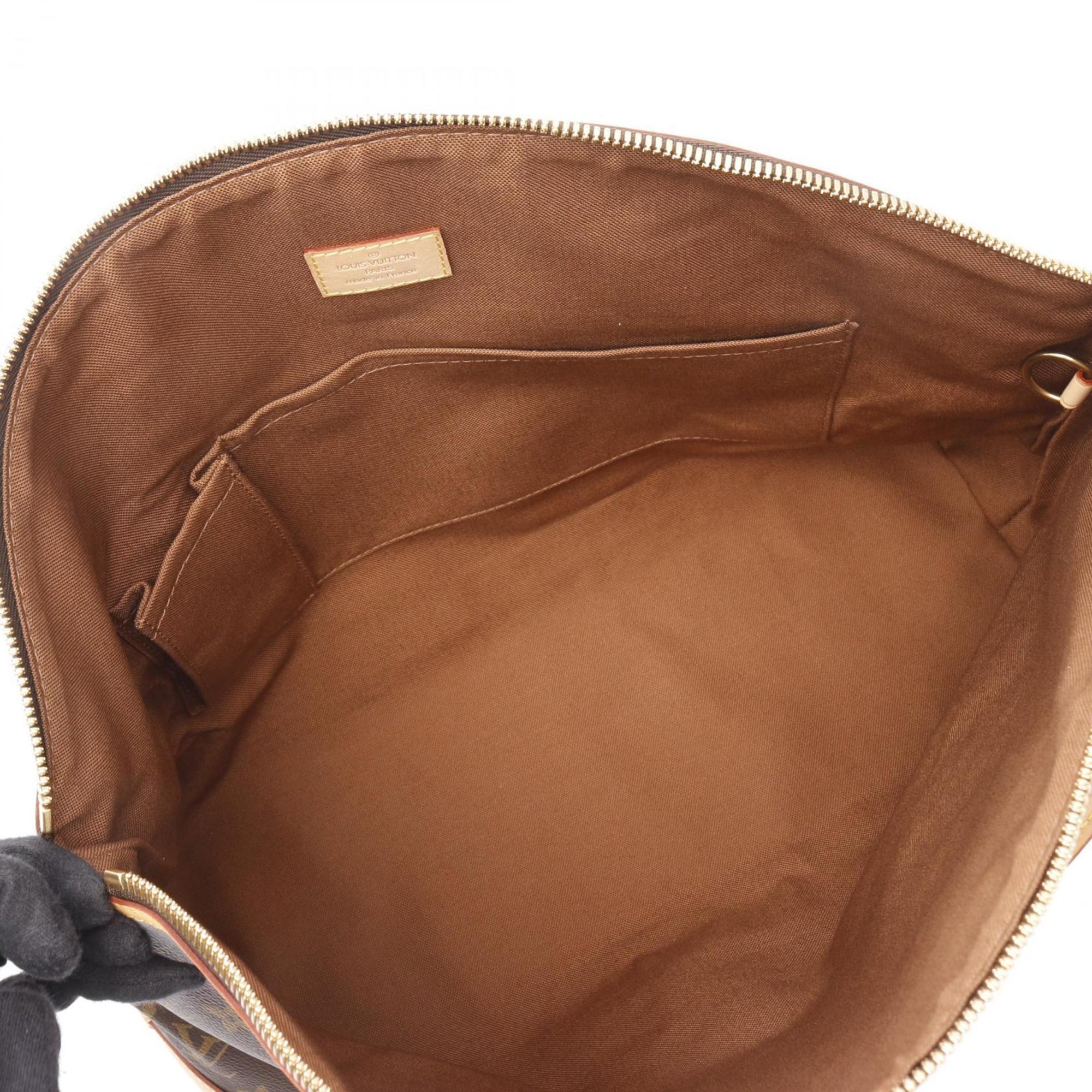 Louis Vuitton Brown Coated Canvas Leather Tote Bag (Pre-Owned)