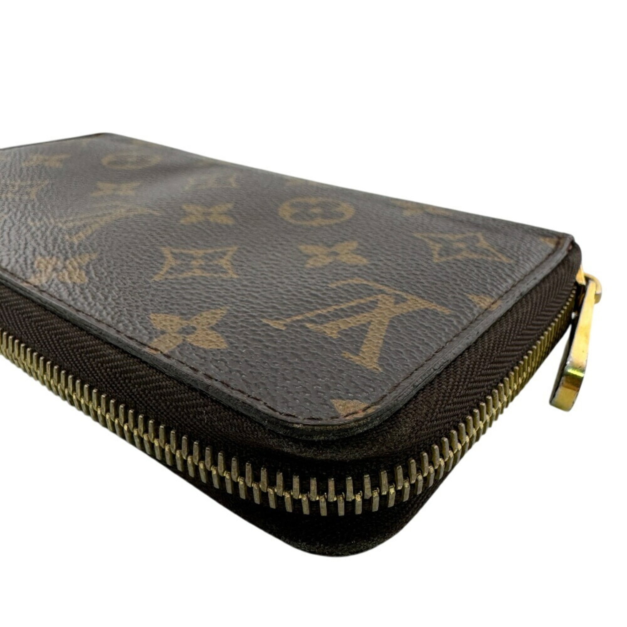 Louis Vuitton Brown Red Color Leather Long Wallet (Bi-Fold) (Pre-Owned)
