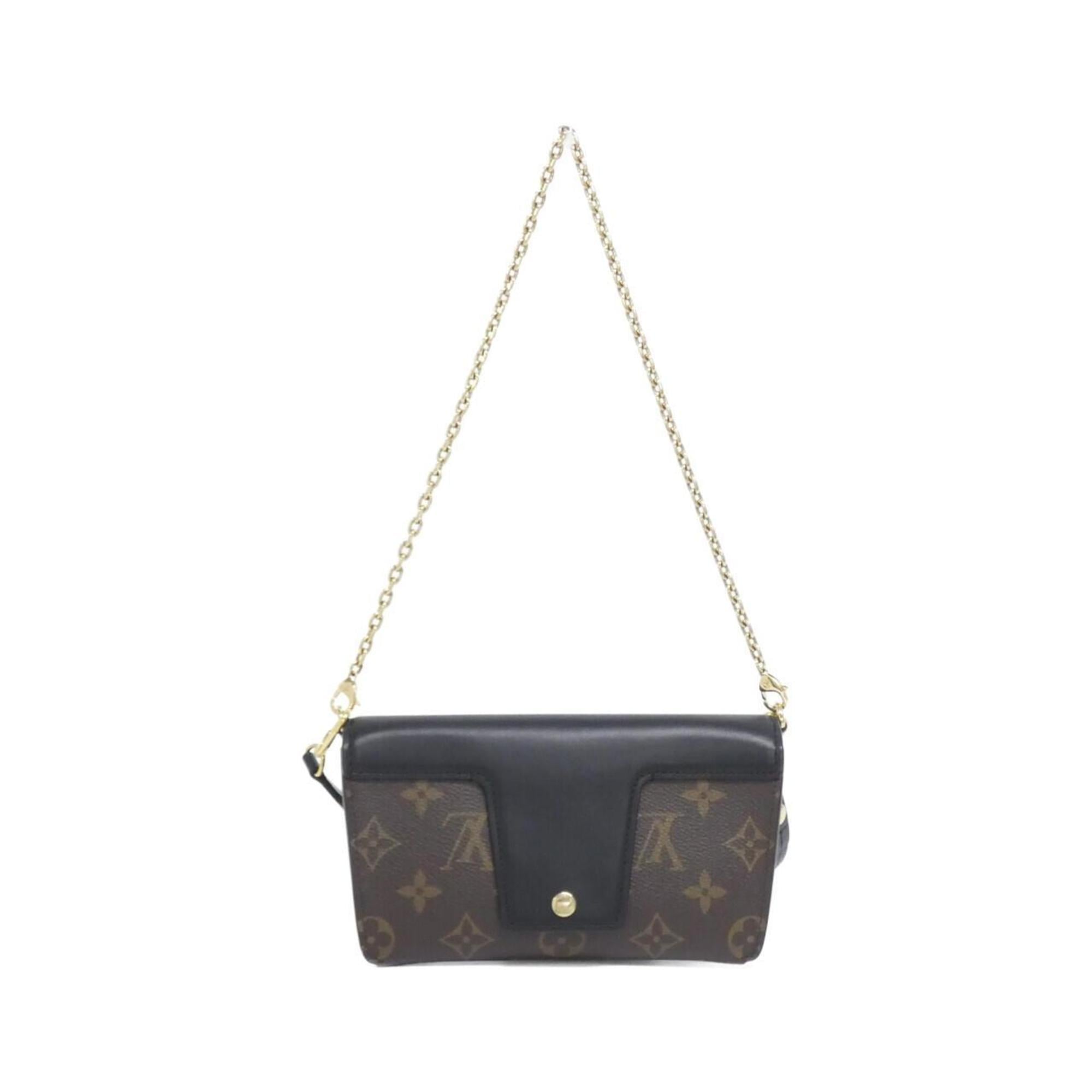 Louis Vuitton Black Marron Coated Canvas Leather Shoulder Bag (Pre-Owned)