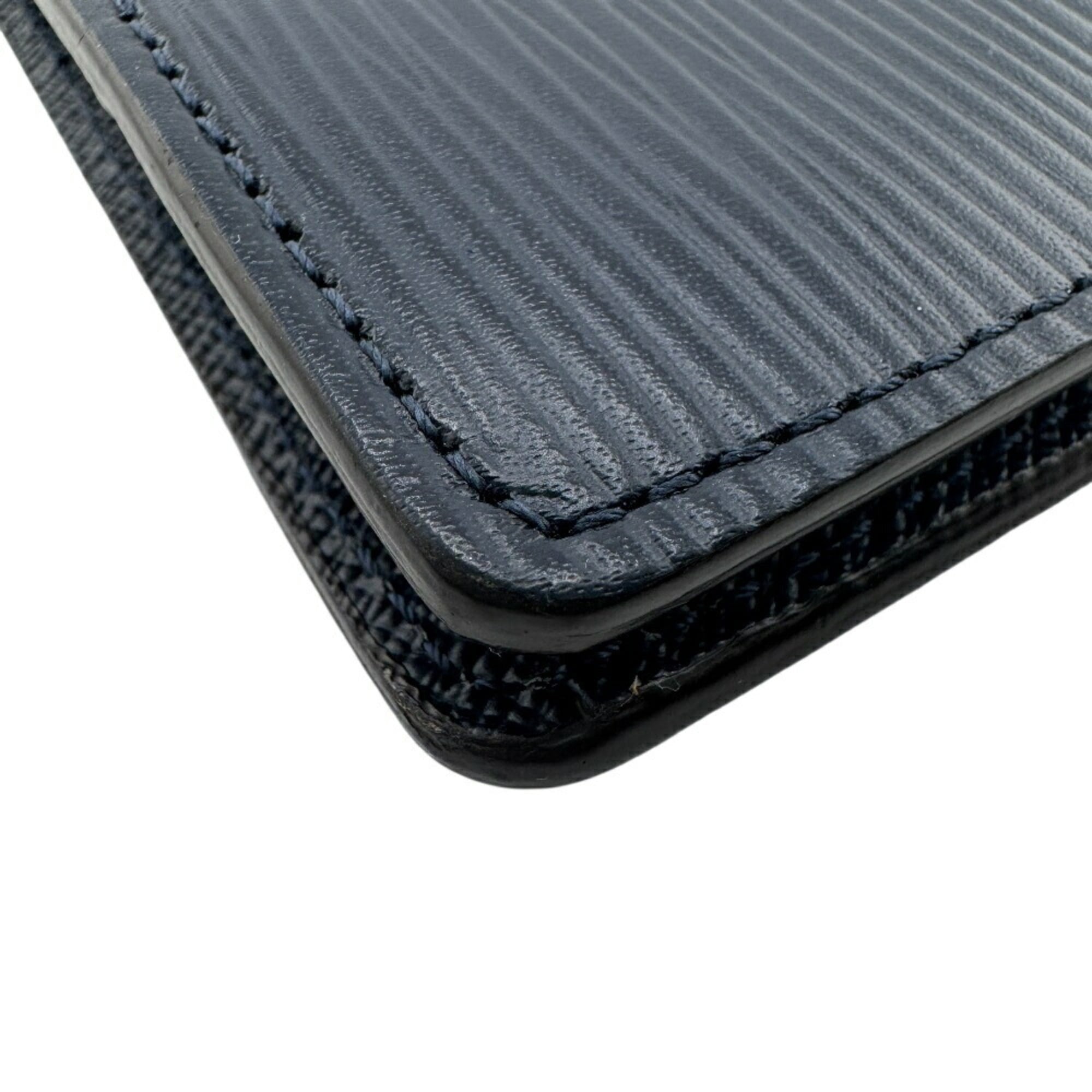 Louis Vuitton Navy Leather Long Wallet (Bi-Fold) (Pre-Owned)
