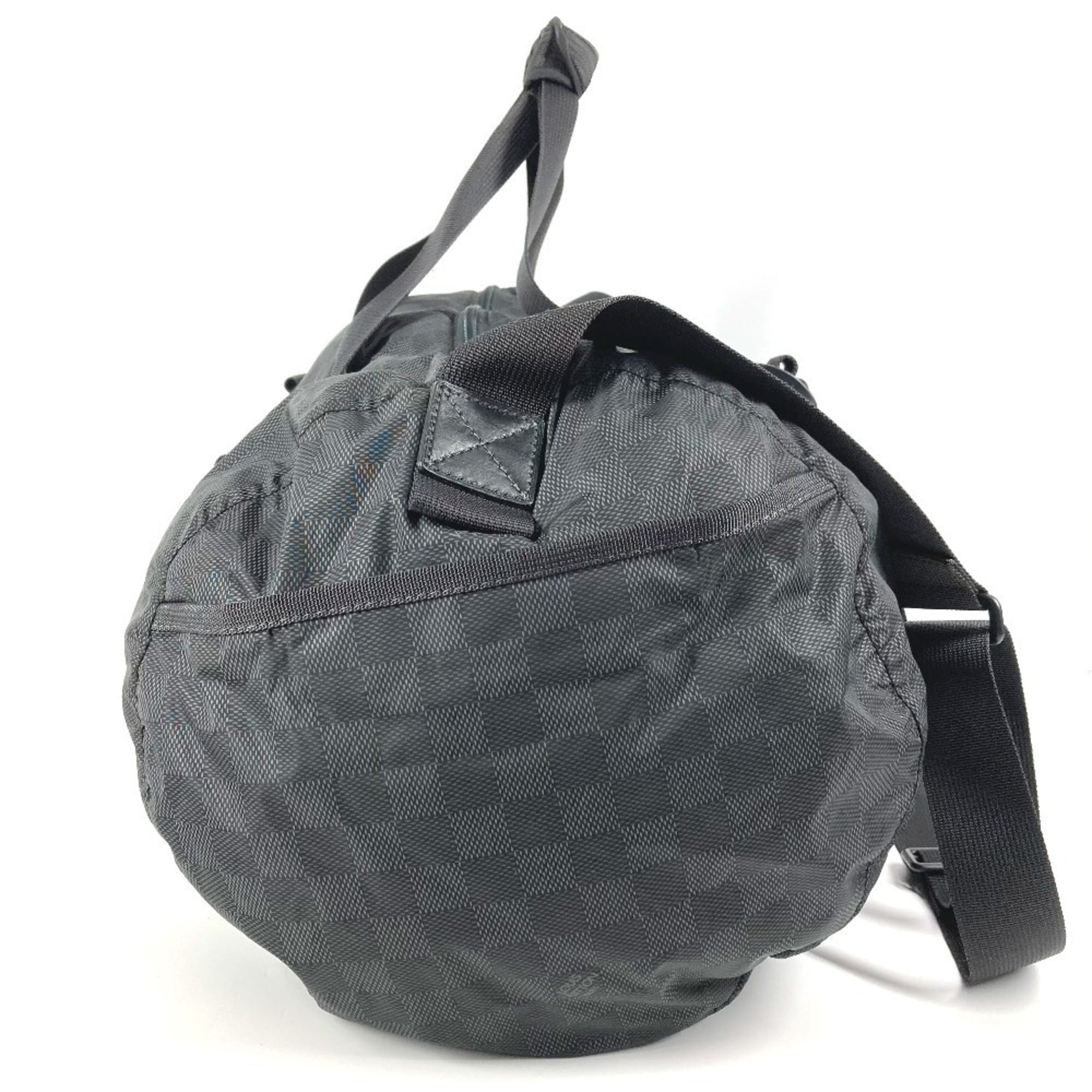 Louis Vuitton Black Damier Canvas Boston Bag Shoulder Bag (Pre-Owned)