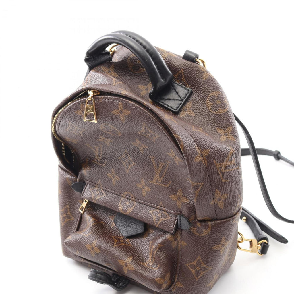 Louis Vuitton Black Brown Coated Canvas Leather Backpack (Pre-Owned)