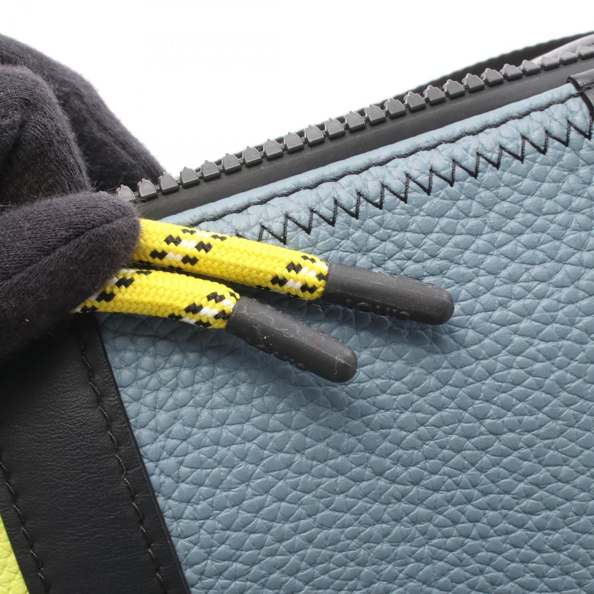 Louis Vuitton Blue Multi-Color Yellow Leather Shoulder Bag (Pre-Owned)