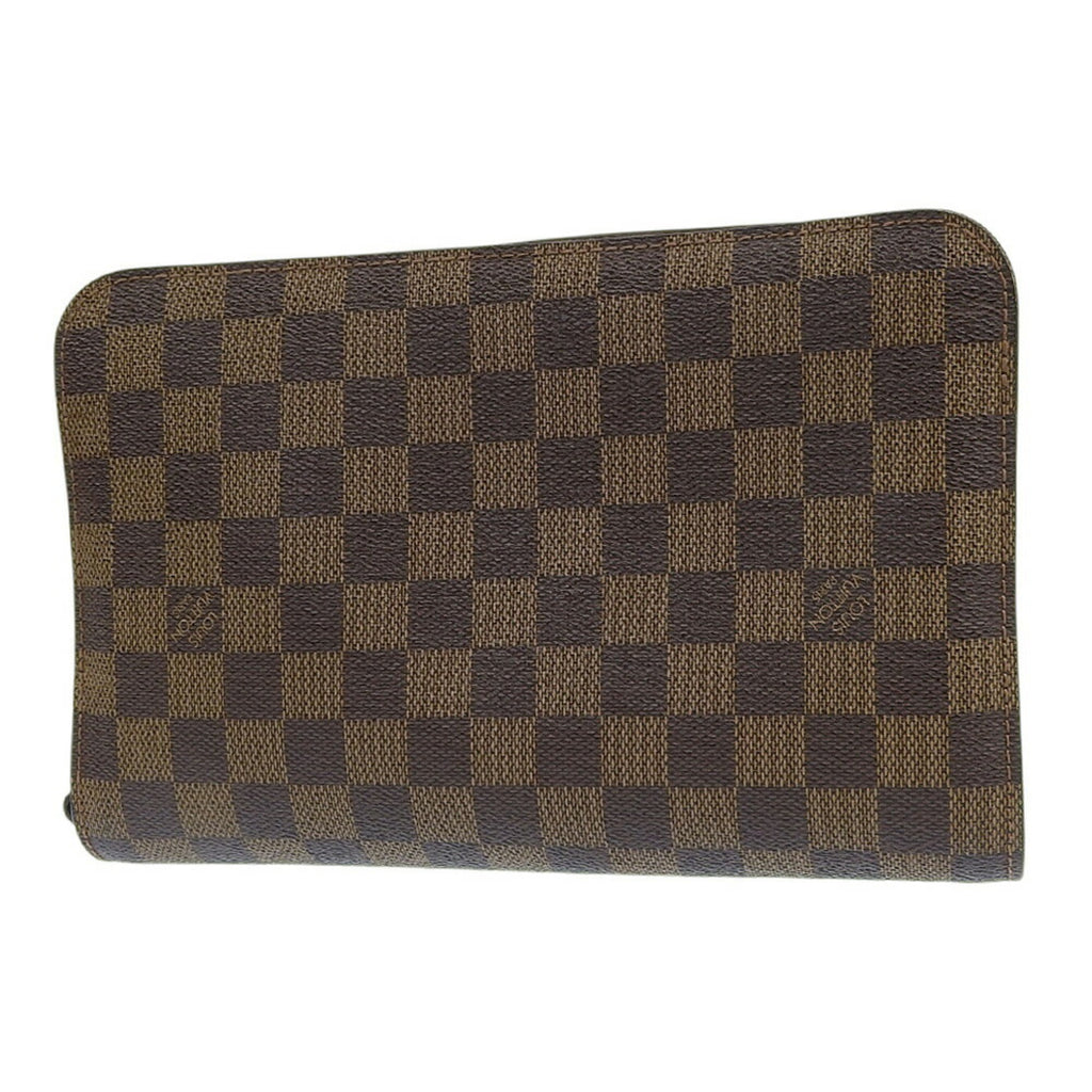 Louis Vuitton Damier Canvas Ebene Pvc Clutch Bag (Pre-Owned)