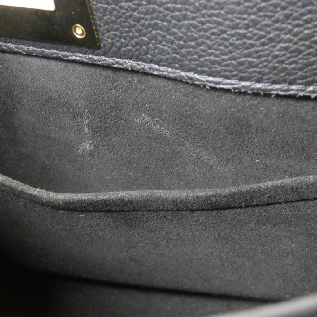 Louis Vuitton Black Leather Coated Canvas Handbag (Pre-Owned)