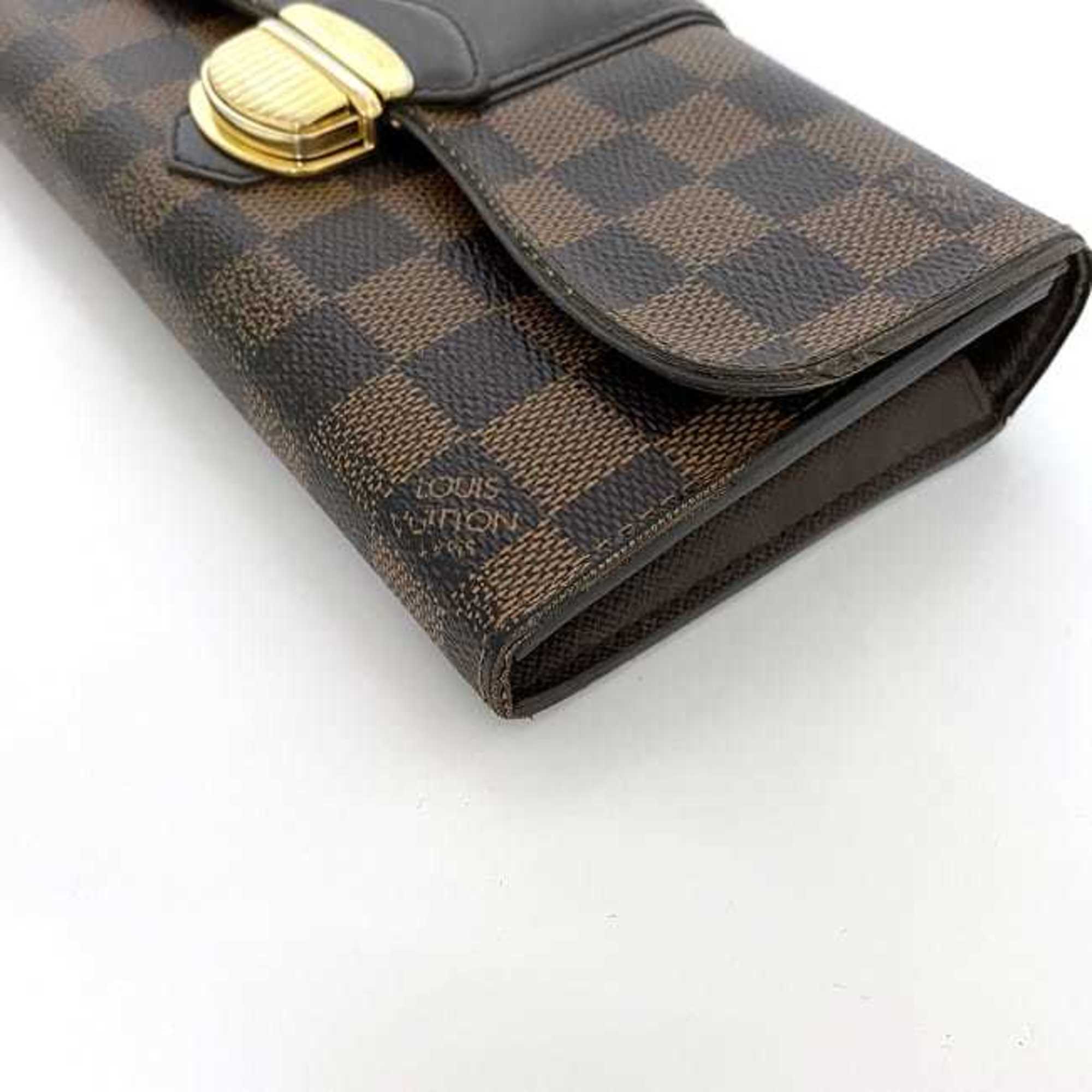 Louis Vuitton Damier Brown Damier Canvas Ebene Damier Canvas Long Wallet (Bi-Fold) (Pre-Owned)
