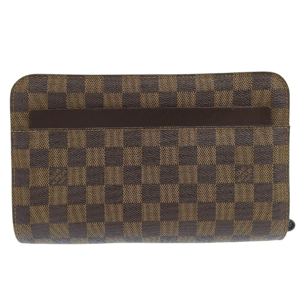 Louis Vuitton Damier Canvas Ebene Pvc Clutch Bag (Pre-Owned)