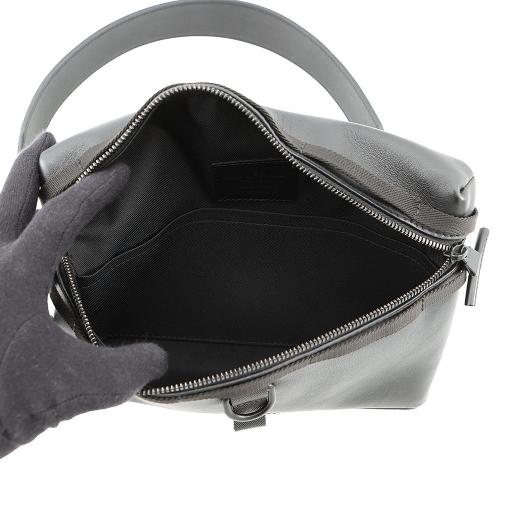 Louis Vuitton Black Noir Leather Messenger Bag Shoulder Bag (Pre-Owned)
