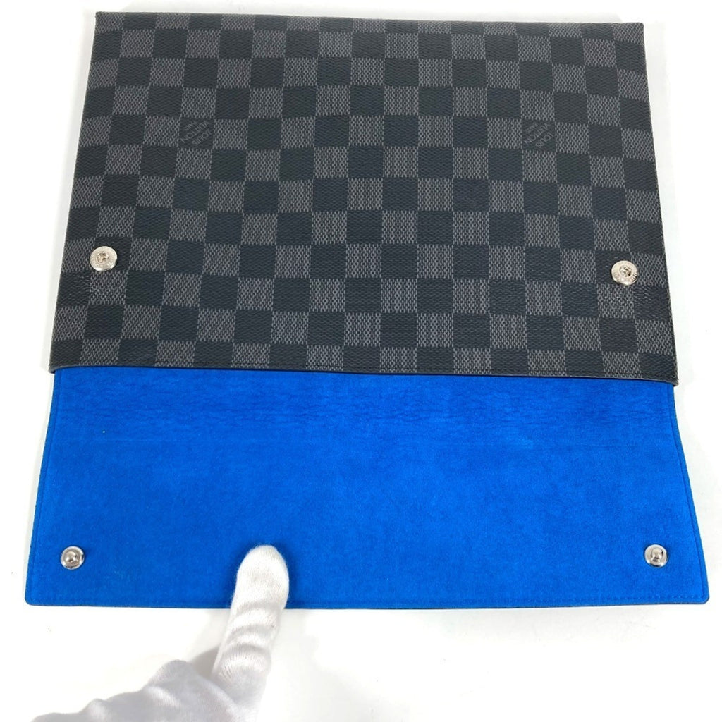 Louis Vuitton Black Blue Damier Graphite Clutch Bag Pouch (Pre-Owned)