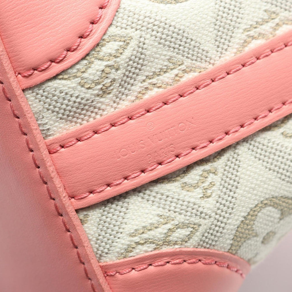 Louis Vuitton Pink White Canvas Leather Handbag (Pre-Owned)