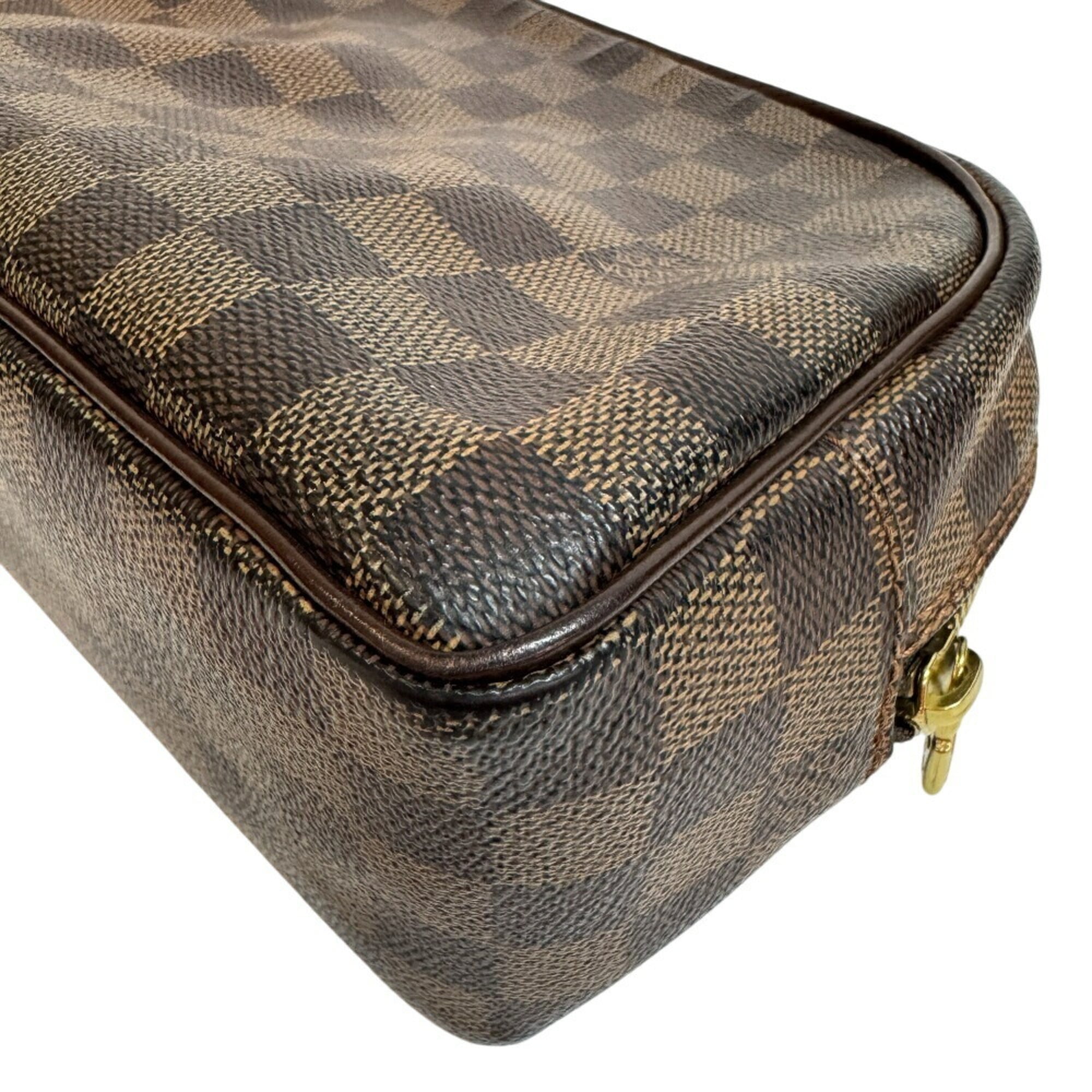Louis Vuitton Damier Brown Leather Clutch Bag (Pre-Owned)